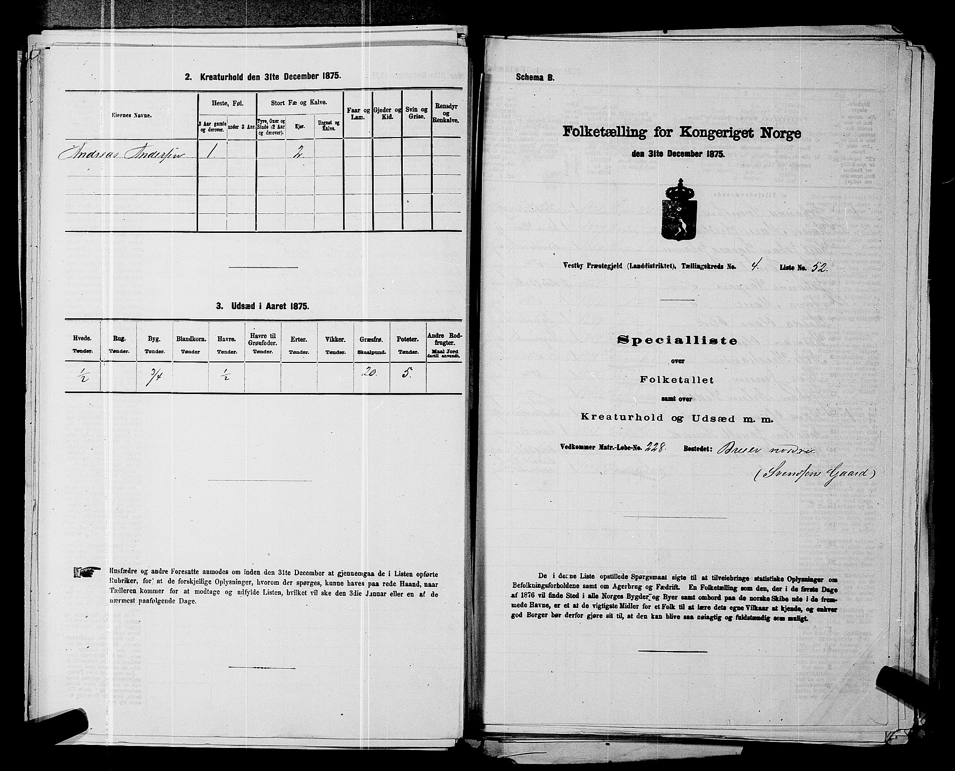 RA, 1875 census for 0211L Vestby/Vestby, Garder og Såner, 1875, p. 595