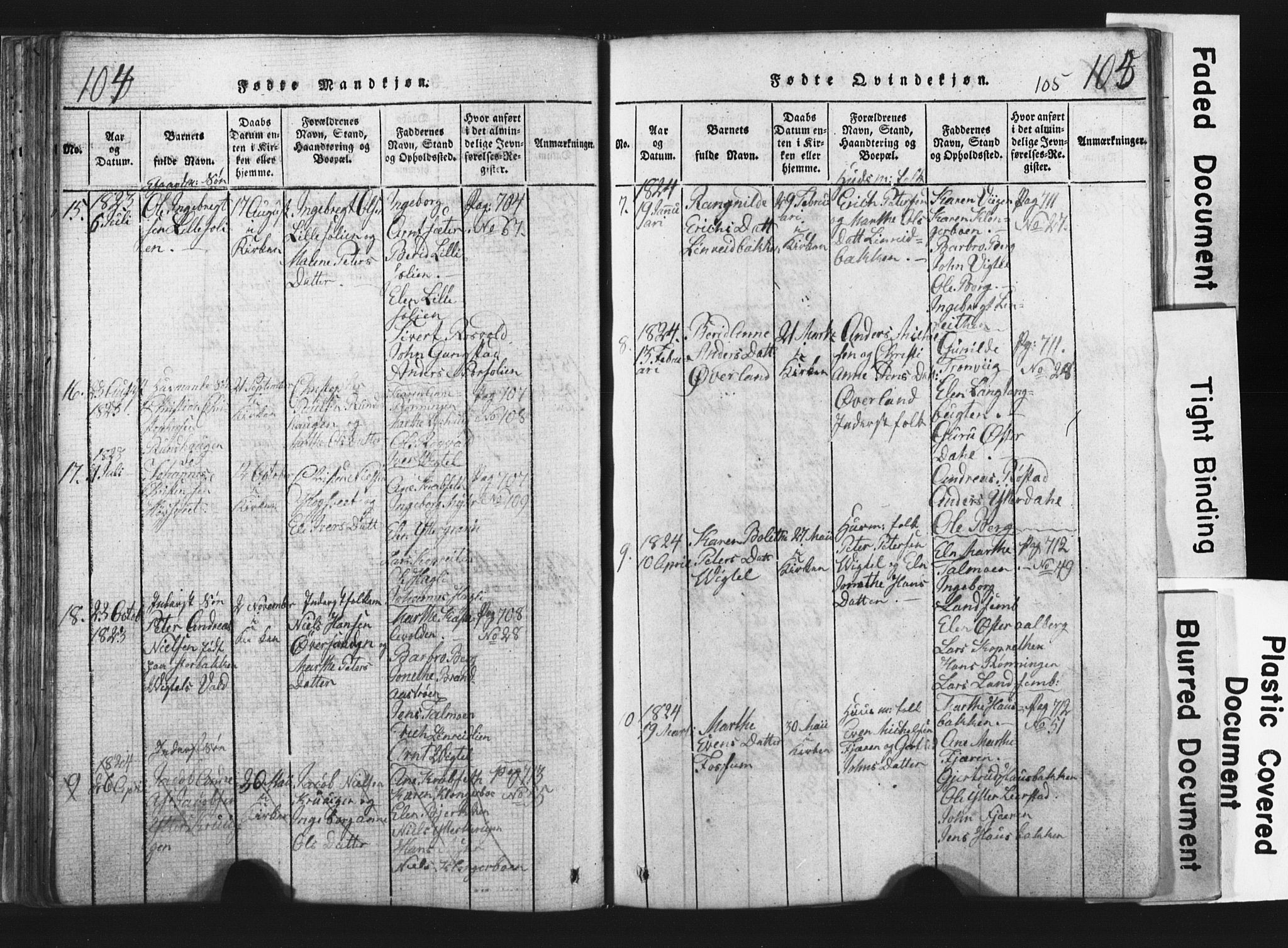 Ministerialprotokoller, klokkerbøker og fødselsregistre - Nord-Trøndelag, SAT/A-1458/701/L0017: Parish register (copy) no. 701C01, 1817-1825, p. 104-105