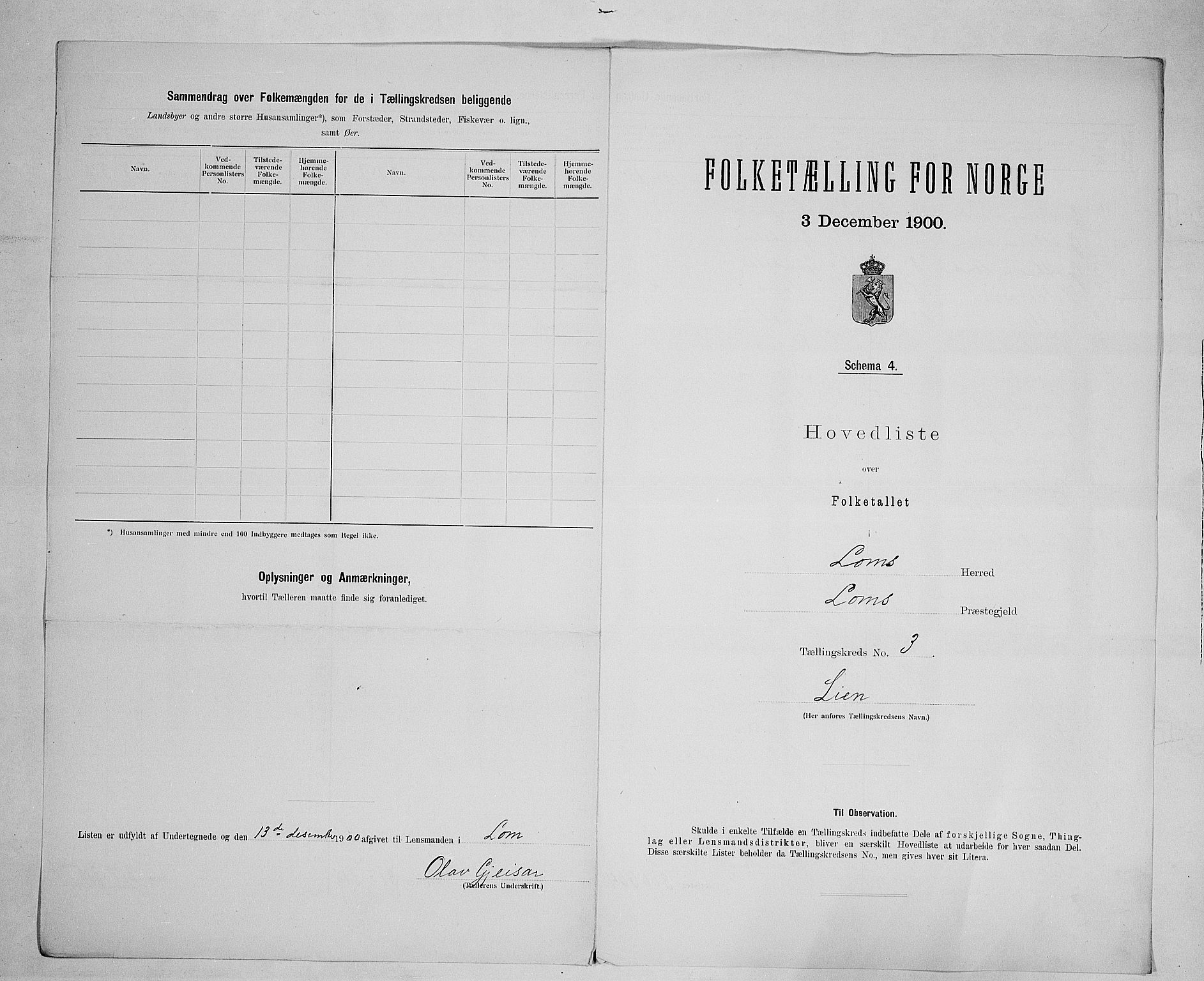 SAH, 1900 census for Lom, 1900, p. 22