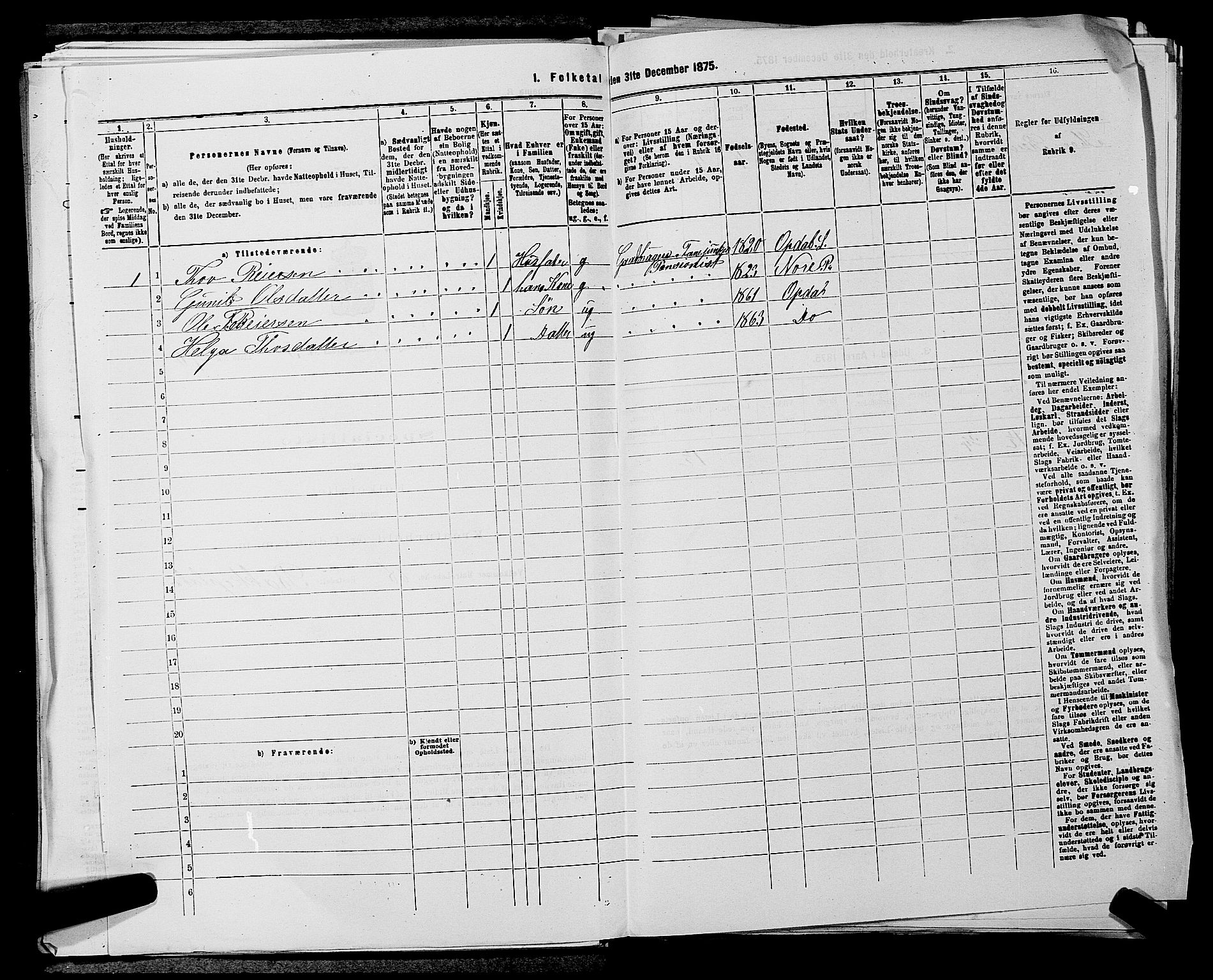SAKO, 1875 census for 0633P Nore, 1875, p. 375