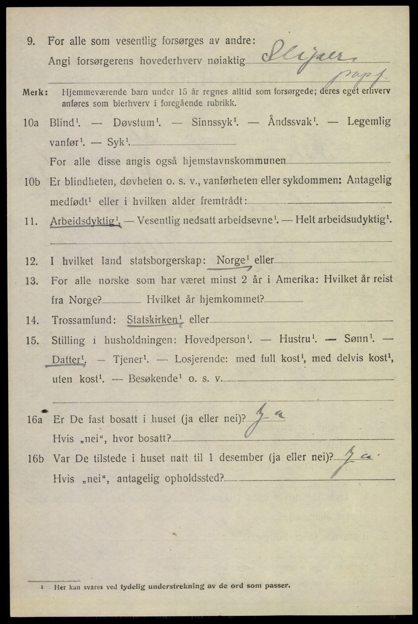 SAKO, 1920 census for Solum, 1920, p. 4189