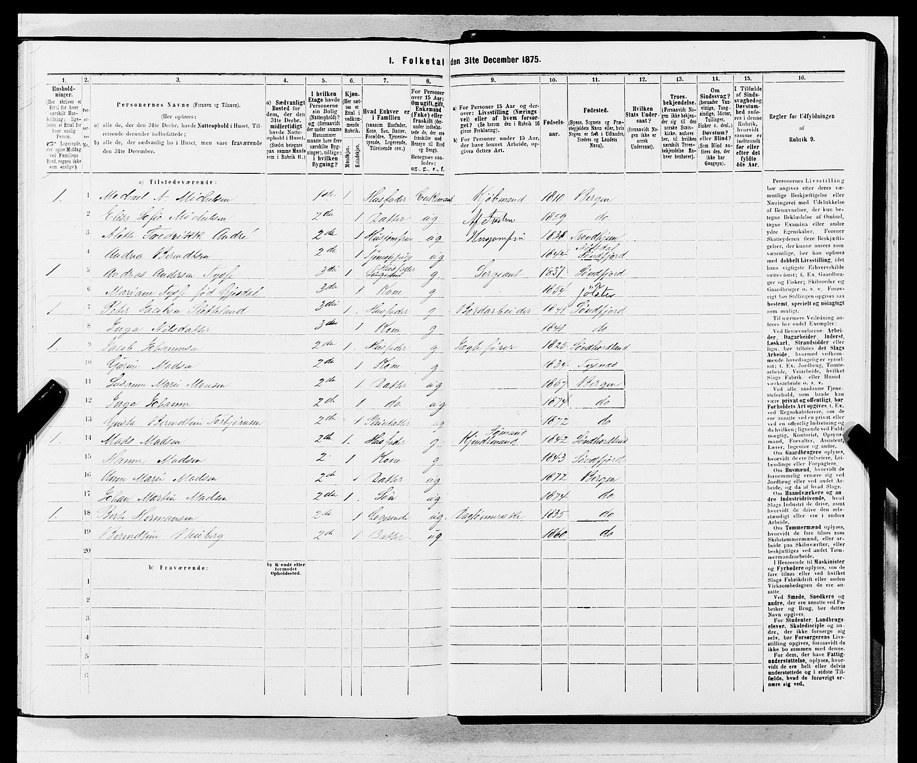 SAB, 1875 census for 1301 Bergen, 1875, p. 4066