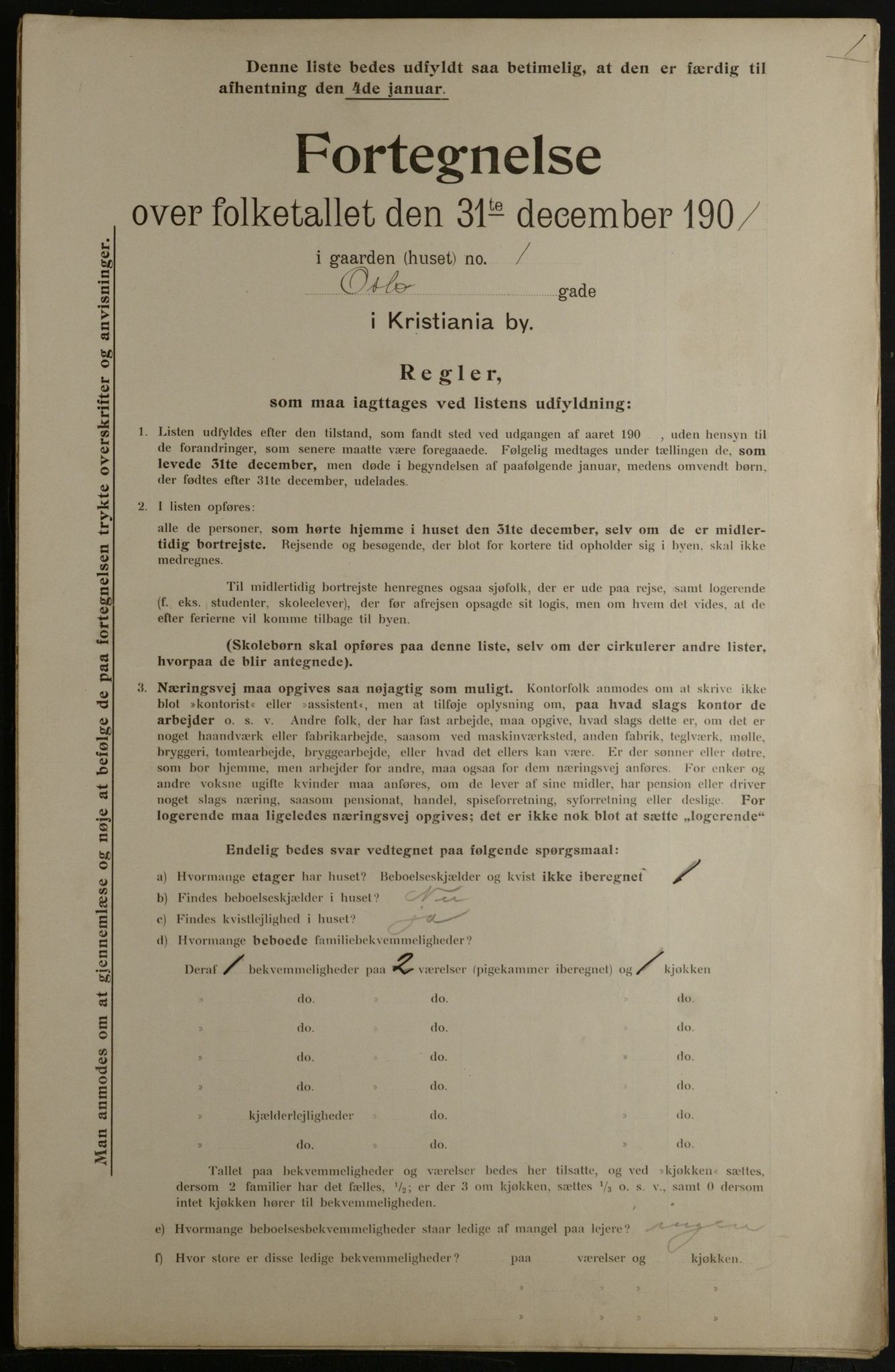 OBA, Municipal Census 1901 for Kristiania, 1901, p. 11784