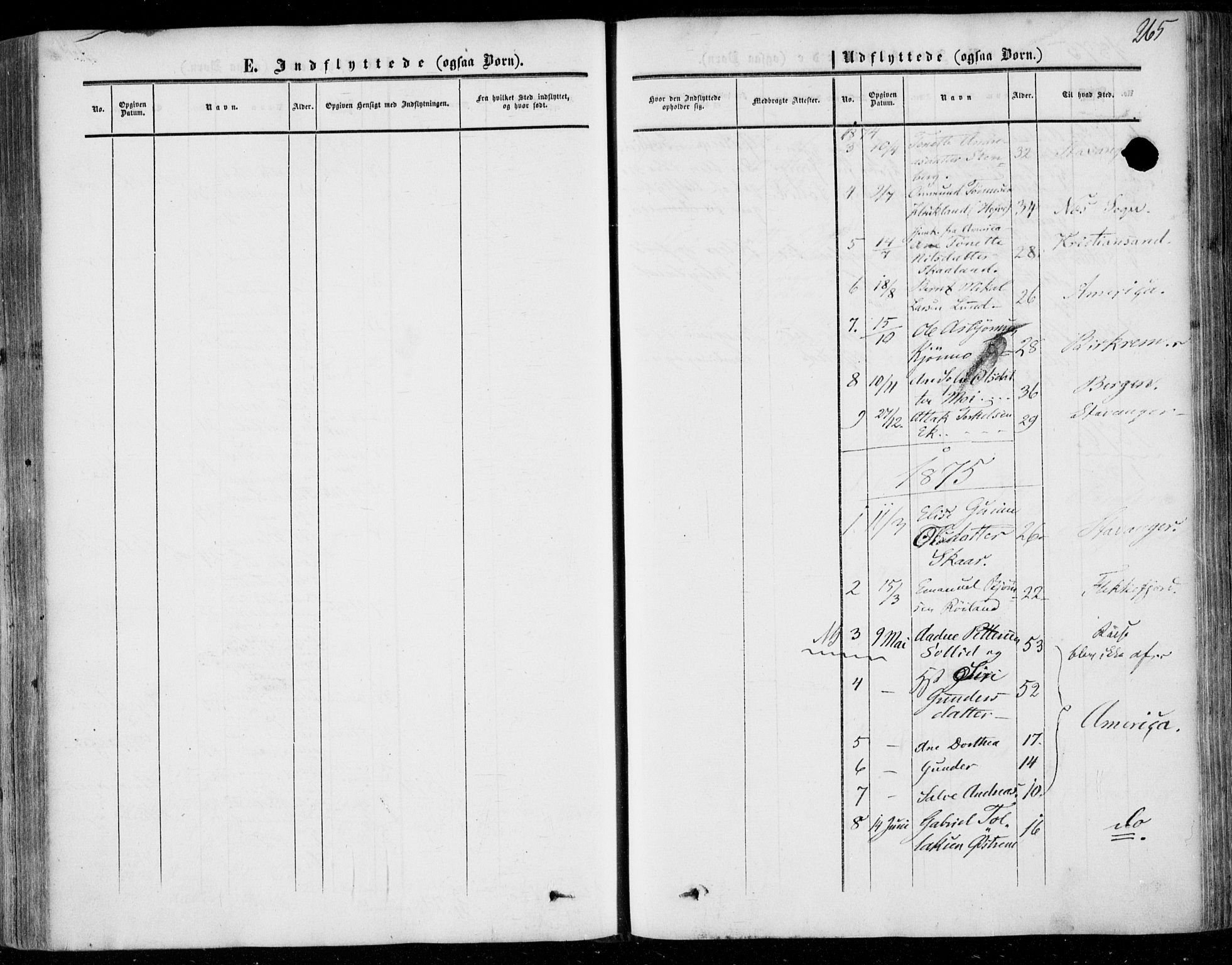 Lund sokneprestkontor, AV/SAST-A-101809/S06/L0009: Parish register (official) no. A 8, 1853-1877, p. 265