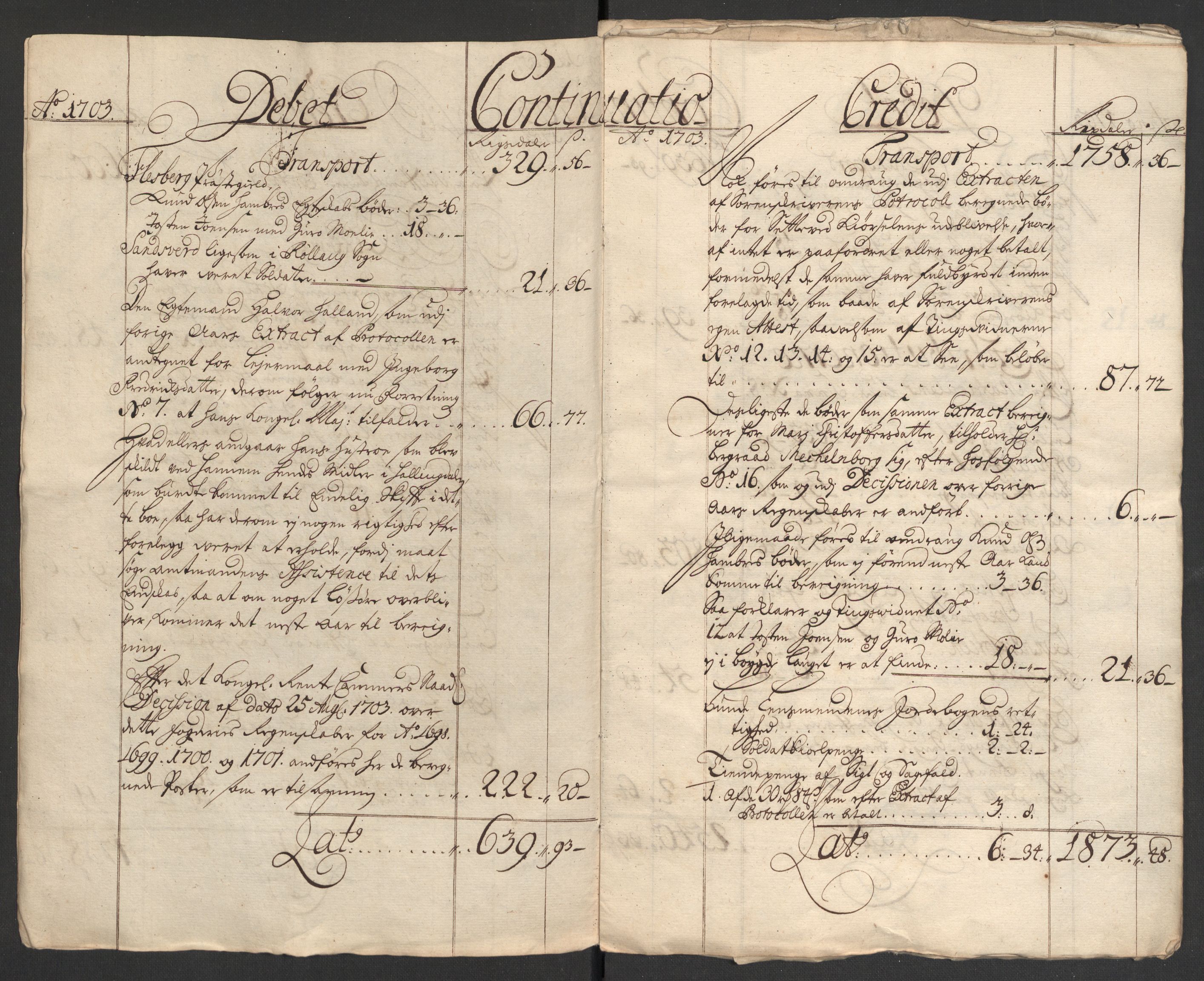 Rentekammeret inntil 1814, Reviderte regnskaper, Fogderegnskap, RA/EA-4092/R24/L1581: Fogderegnskap Numedal og Sandsvær, 1703, p. 5