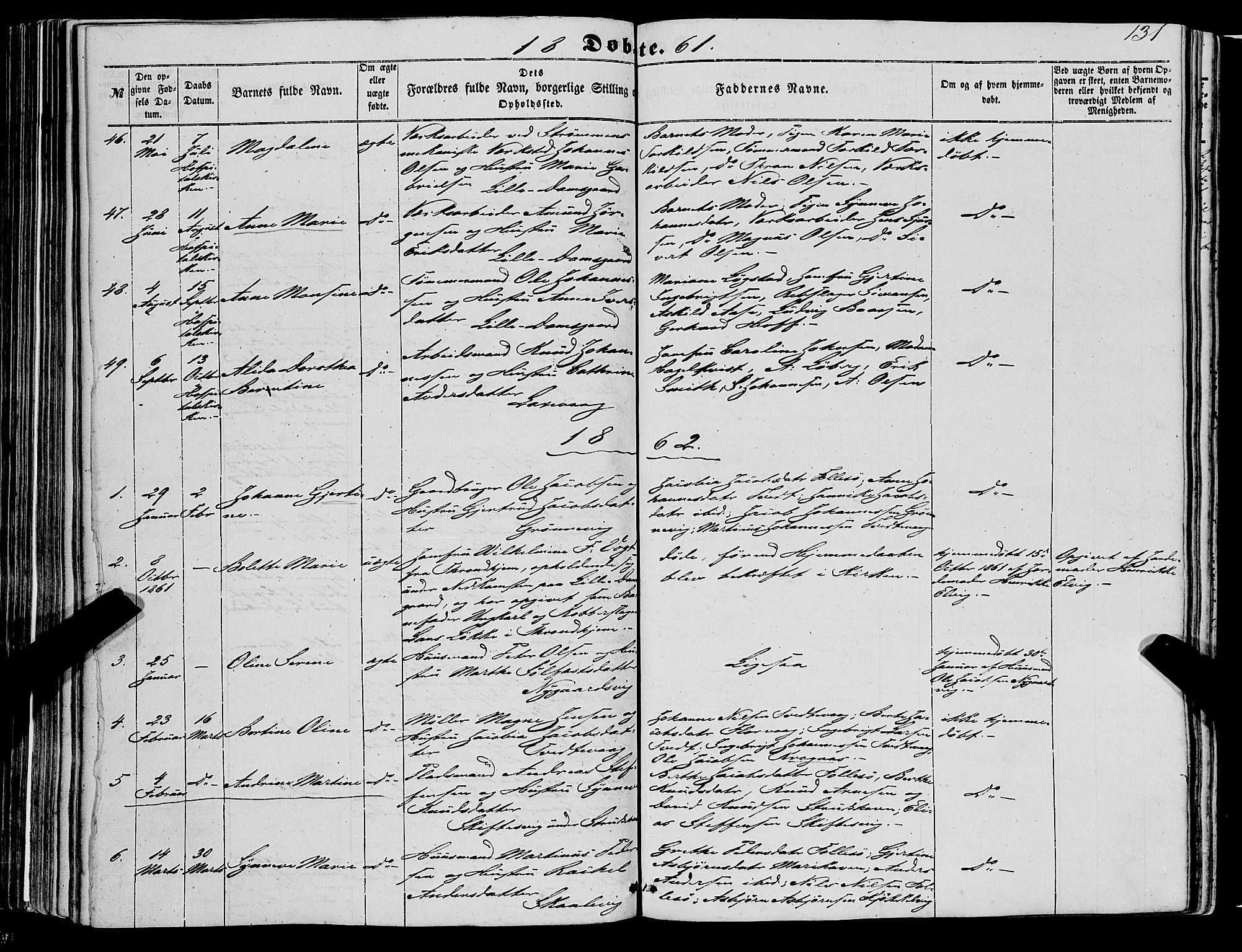 Askøy Sokneprestembete, AV/SAB-A-74101/H/Ha/Haa/Haaa/L0008: Parish register (official) no. A 8, 1852-1862, p. 131