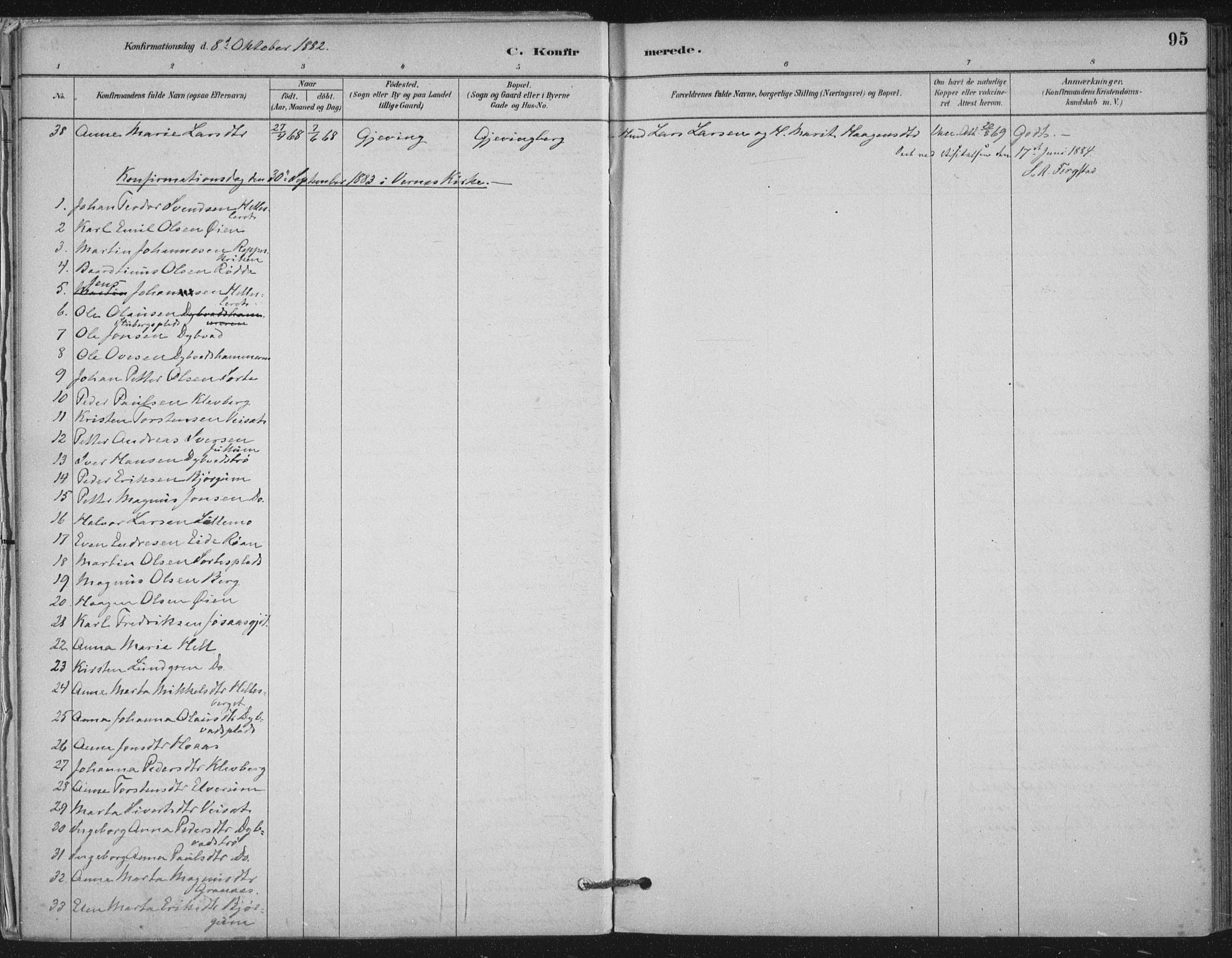 Ministerialprotokoller, klokkerbøker og fødselsregistre - Nord-Trøndelag, SAT/A-1458/710/L0095: Parish register (official) no. 710A01, 1880-1914, p. 95