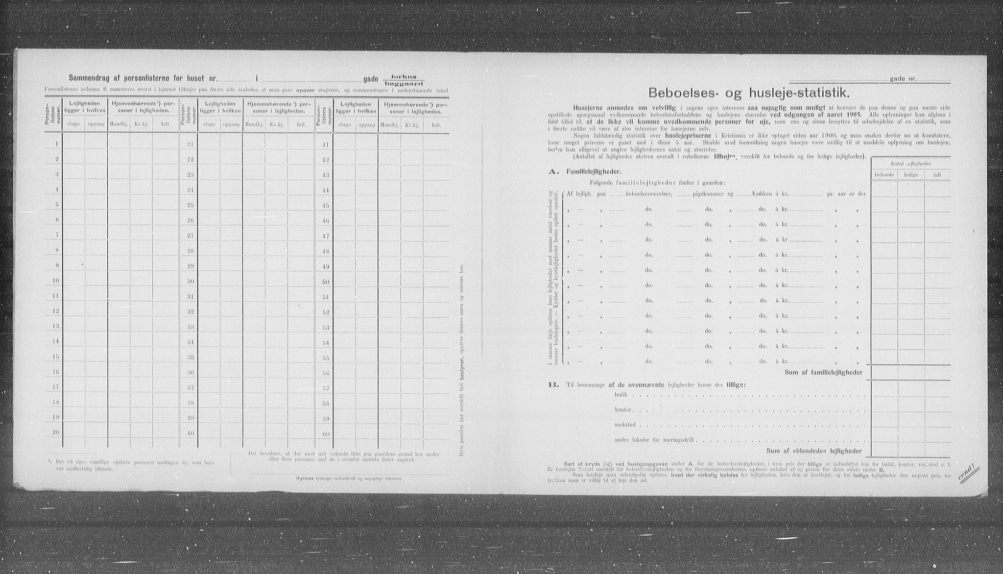 OBA, Municipal Census 1905 for Kristiania, 1905, p. 54760