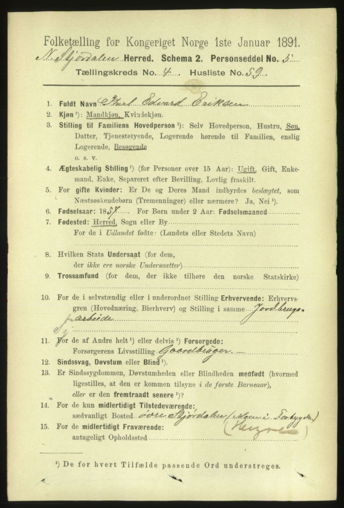 RA, 1891 census for 1714 Nedre Stjørdal, 1891, p. 1932