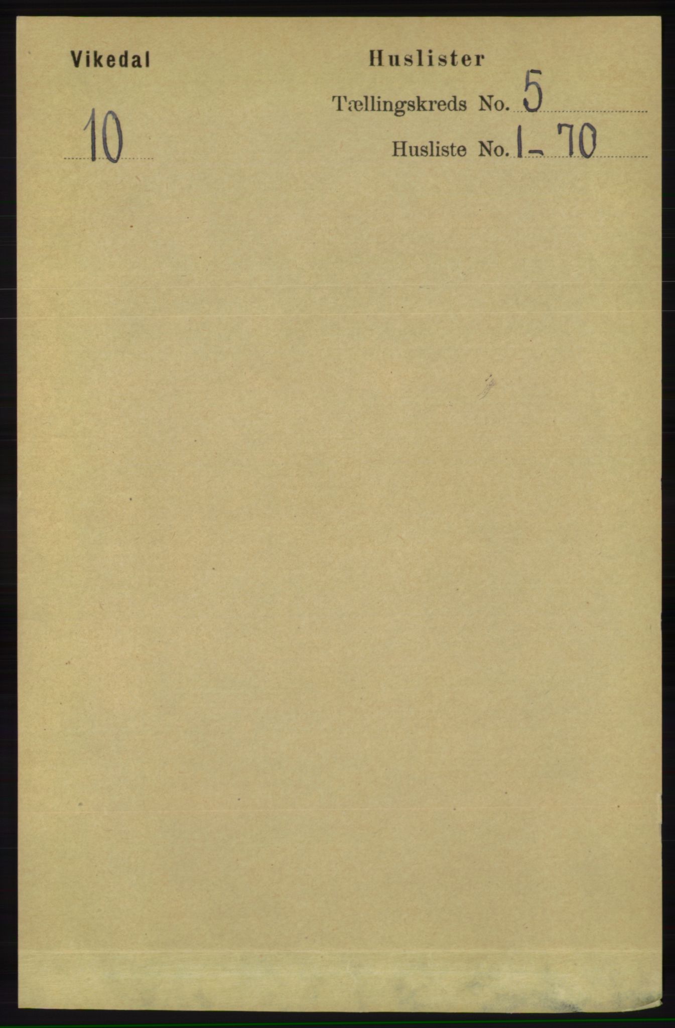 RA, 1891 census for 1157 Vikedal, 1891, p. 1083