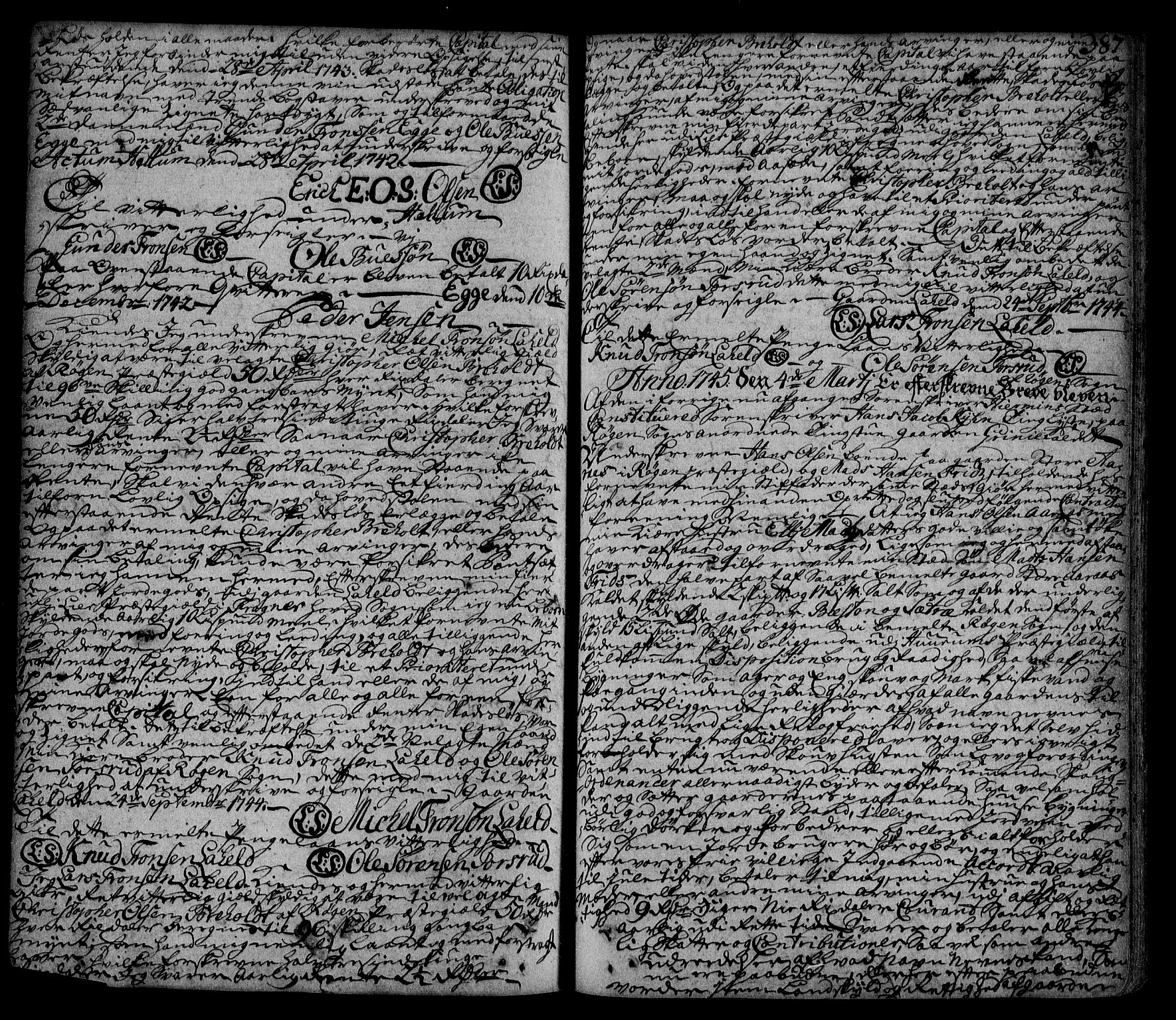 Lier, Røyken og Hurum sorenskriveri, SAKO/A-89/G/Ga/Gaa/L0002: Mortgage book no. II, 1725-1755, p. 387