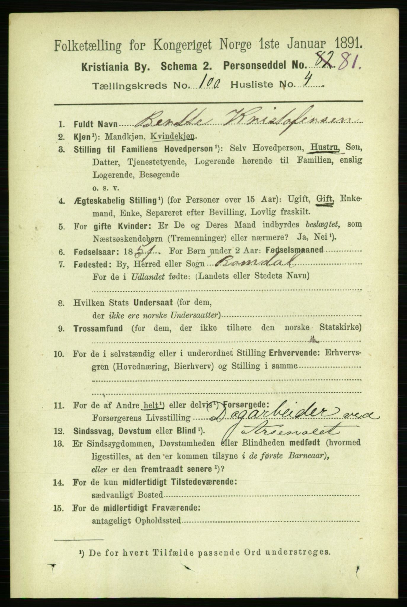 RA, 1891 census for 0301 Kristiania, 1891, p. 49319