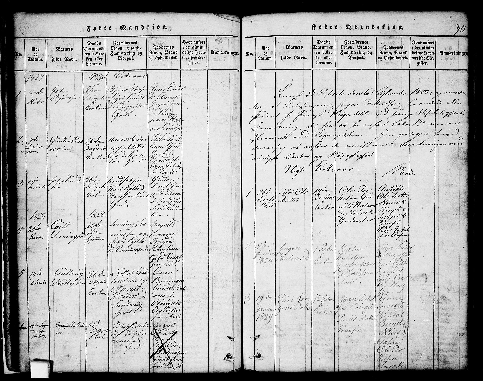 Nissedal kirkebøker, SAKO/A-288/G/Gb/L0001: Parish register (copy) no. II 1, 1814-1862, p. 30