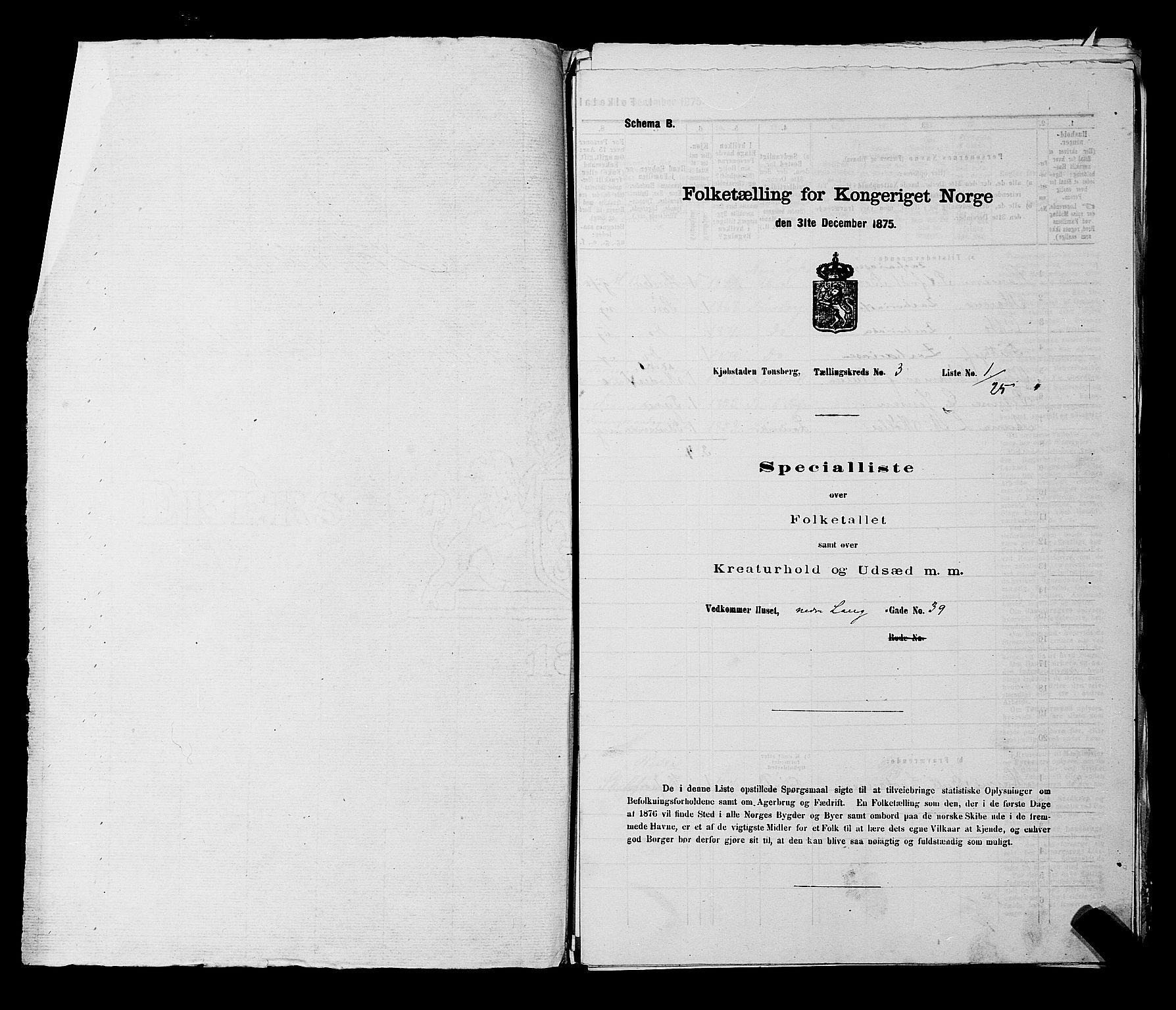 SAKO, 1875 census for 0705P Tønsberg, 1875, p. 84