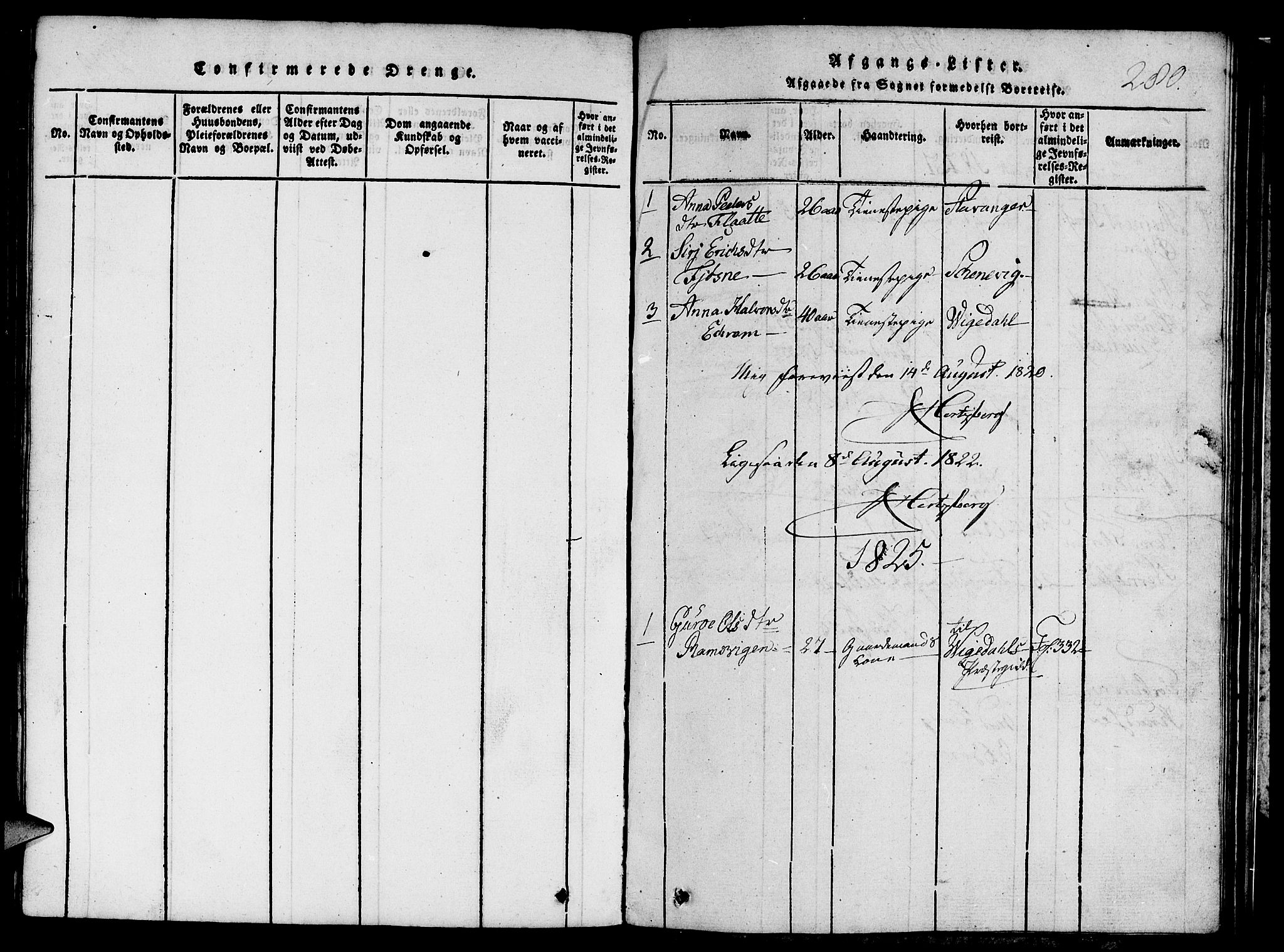 Etne sokneprestembete, SAB/A-75001/H/Hab: Parish register (copy) no. C 1, 1816-1841, p. 280