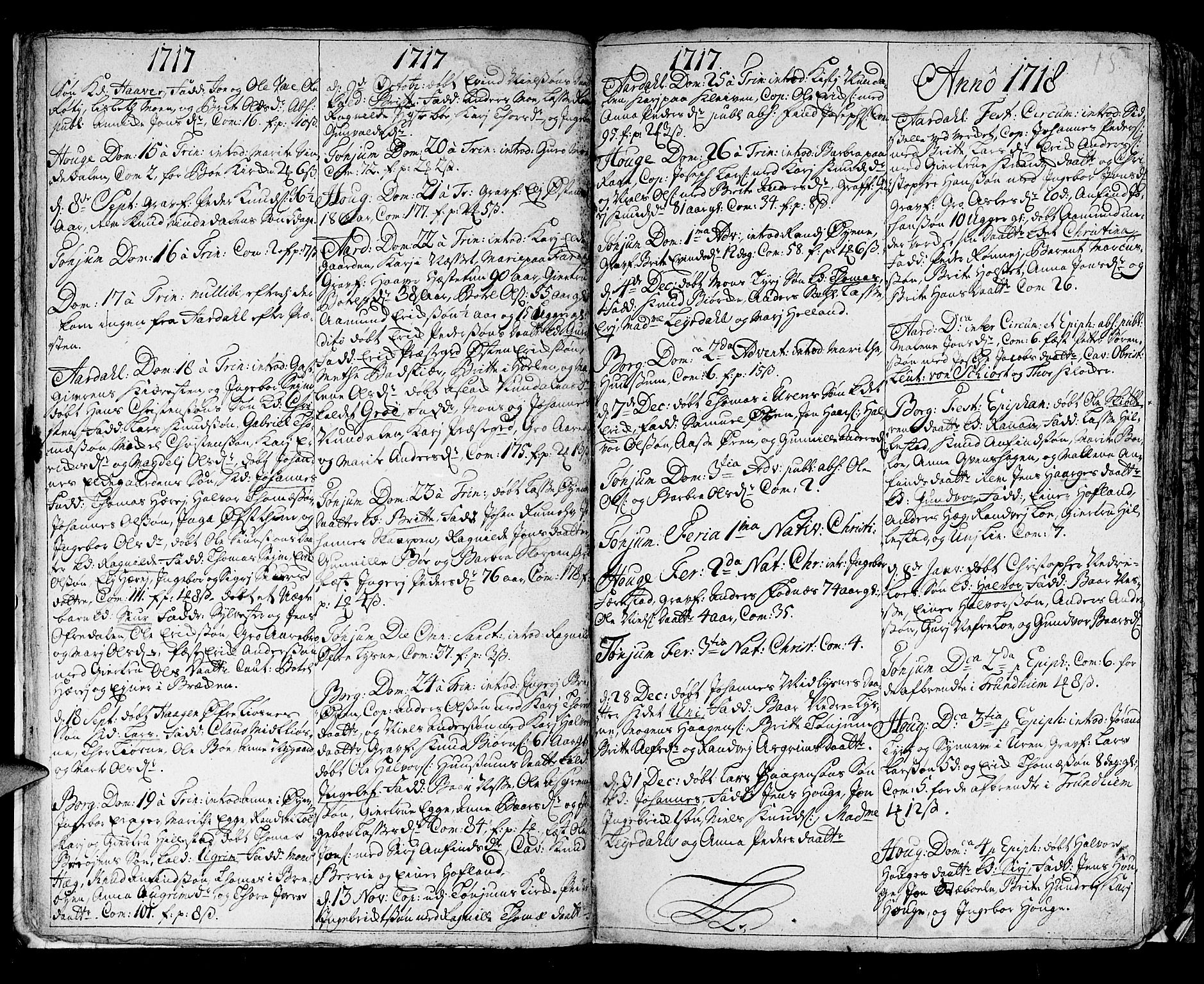 Lærdal sokneprestembete, SAB/A-81201: Parish register (official) no. A 1, 1711-1752, p. 15