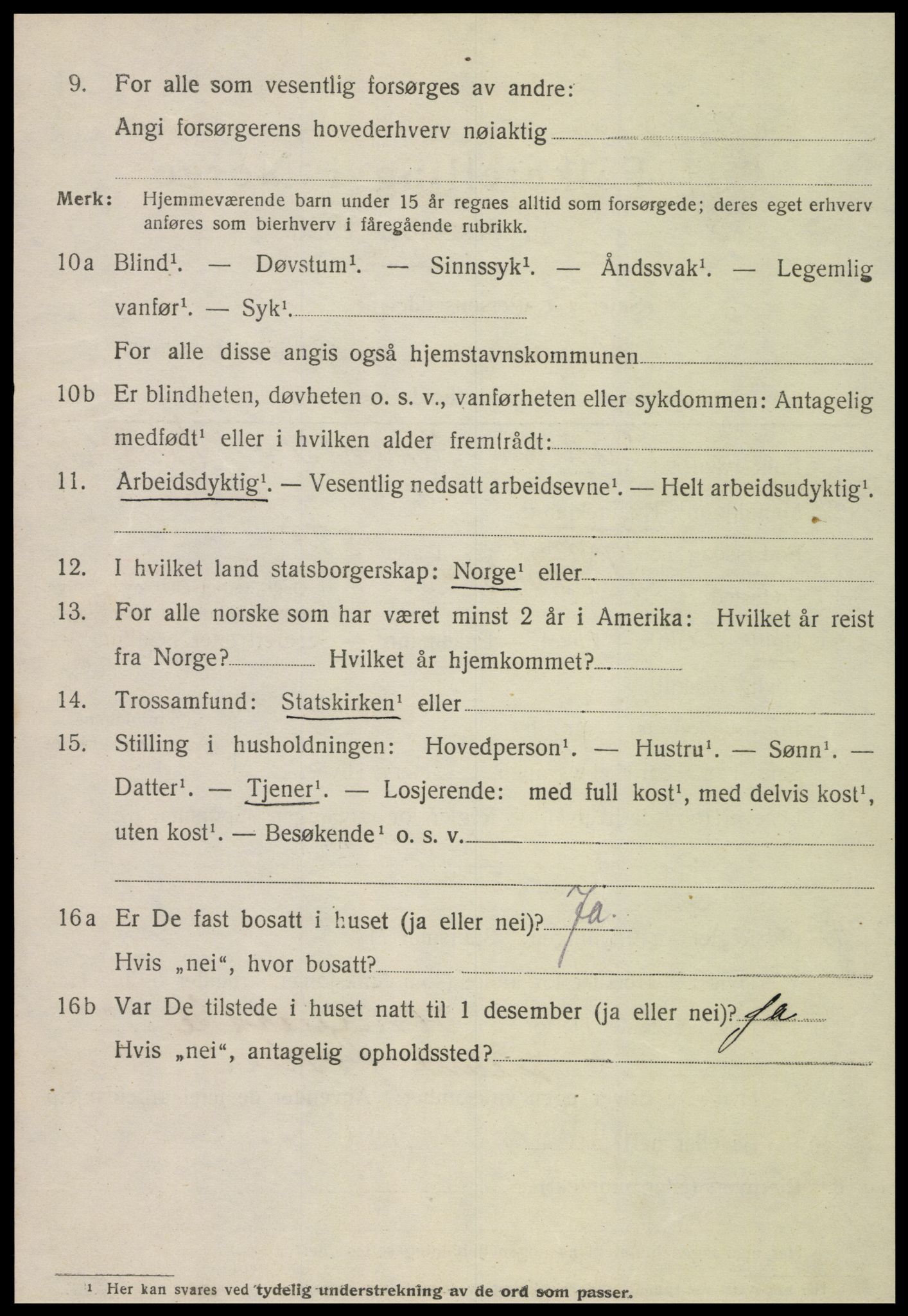 SAT, 1920 census for Levanger town, 1920, p. 4175