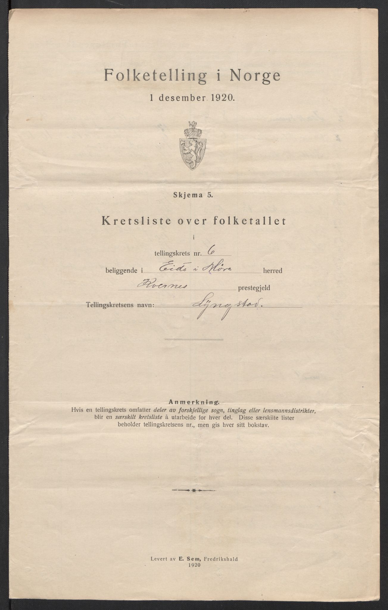 SAT, 1920 census for Eid (MR), 1920, p. 21