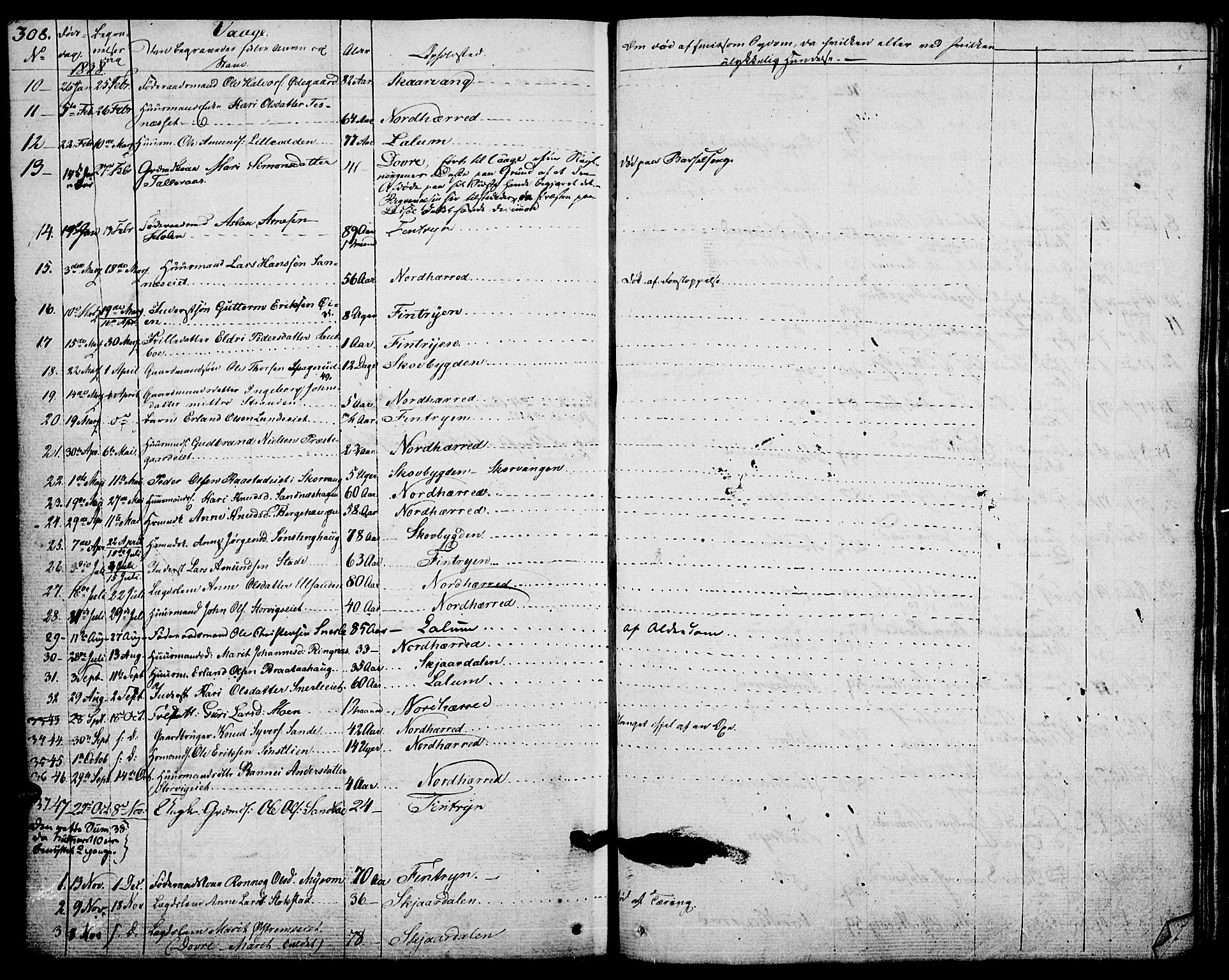Vågå prestekontor, SAH/PREST-076/H/Ha/Haa/L0004: Parish register (official) no. 4 /1, 1827-1842, p. 308