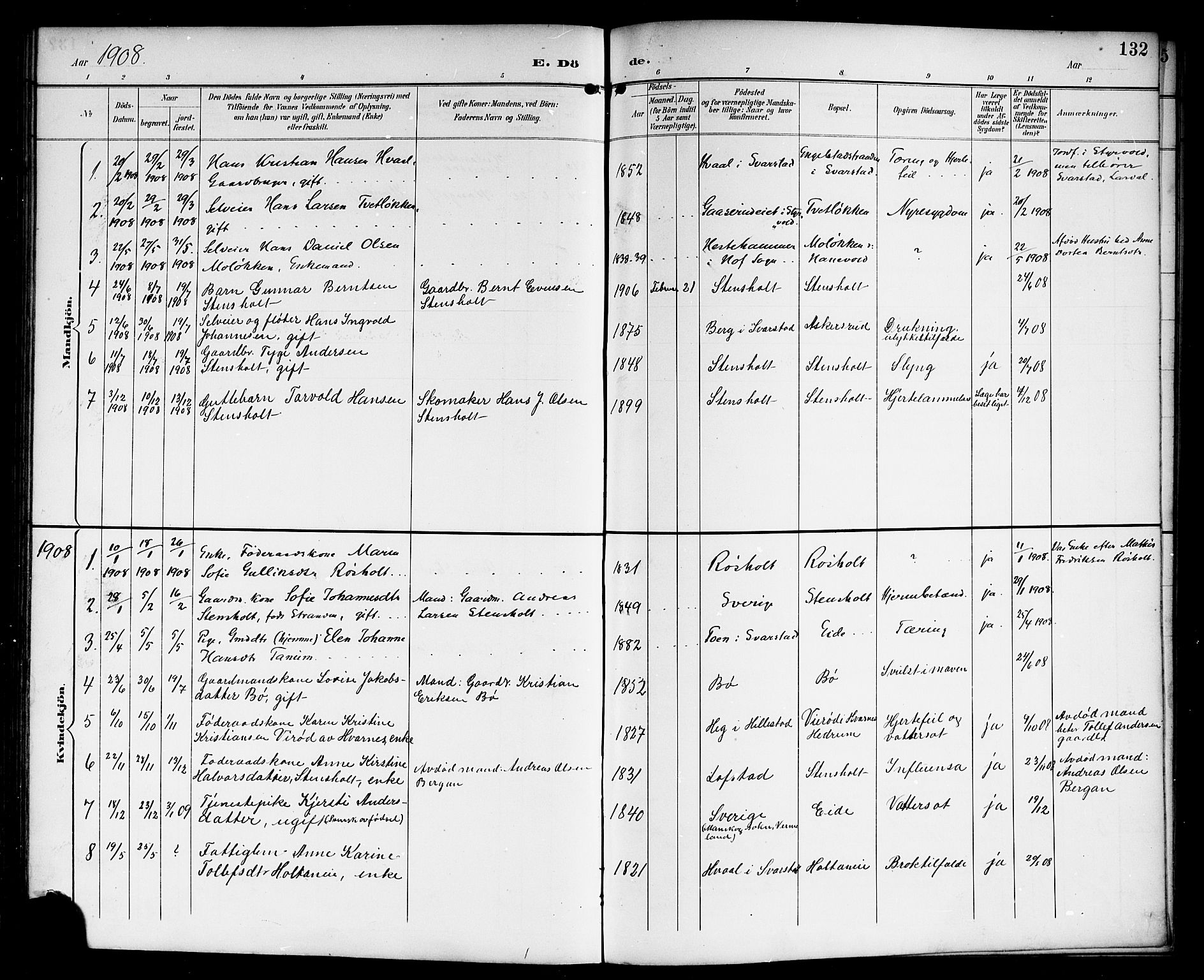 Lardal kirkebøker, AV/SAKO-A-350/G/Gc/L0002: Parish register (copy) no. III 2, 1894-1918, p. 132