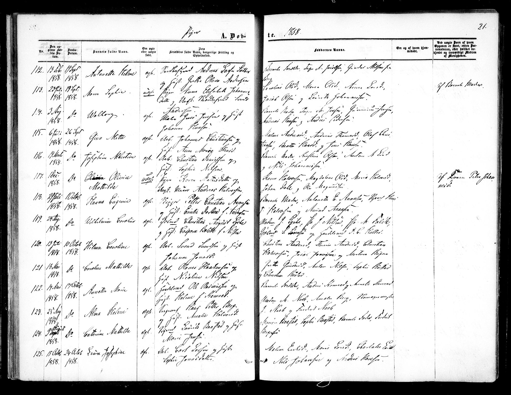 Halden prestekontor Kirkebøker, AV/SAO-A-10909/F/Fa/L0007: Parish register (official) no. I 7, 1857-1865, p. 21