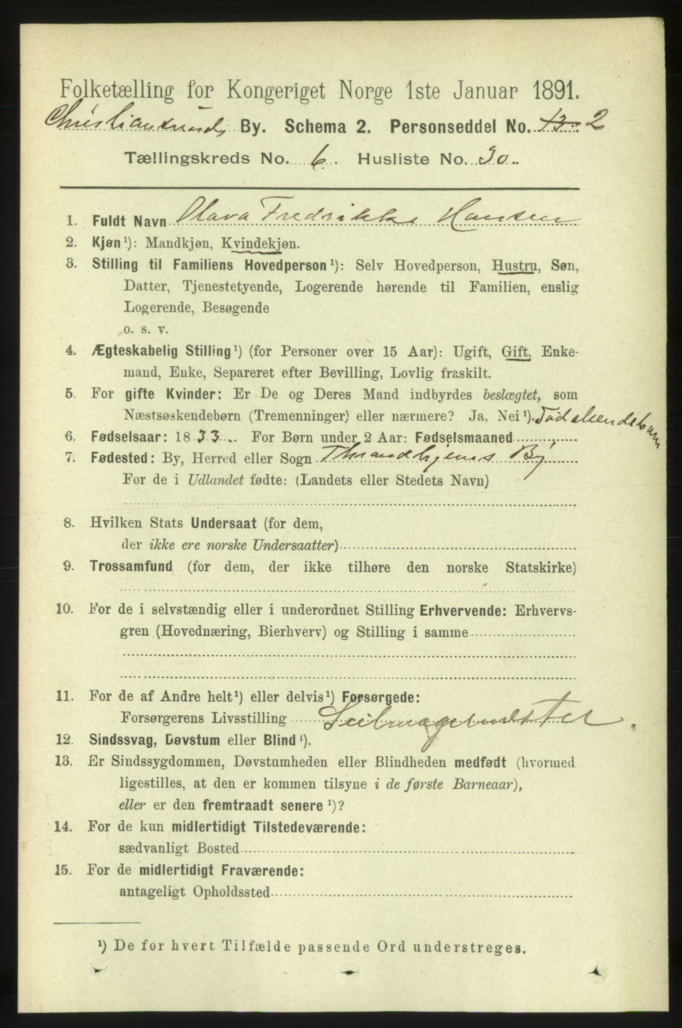 RA, 1891 census for 1503 Kristiansund, 1891, p. 5367