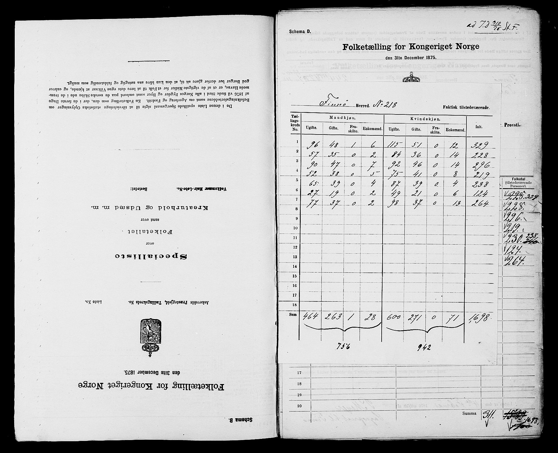 SAST, 1875 census for 1141P Finnøy, 1875, p. 2