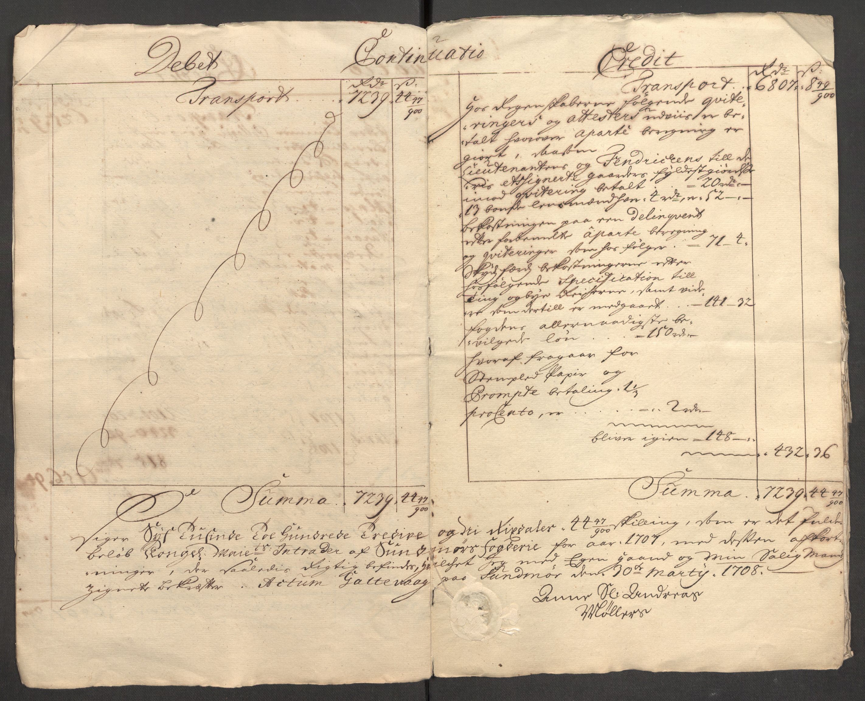 Rentekammeret inntil 1814, Reviderte regnskaper, Fogderegnskap, AV/RA-EA-4092/R54/L3561: Fogderegnskap Sunnmøre, 1706-1707, p. 181