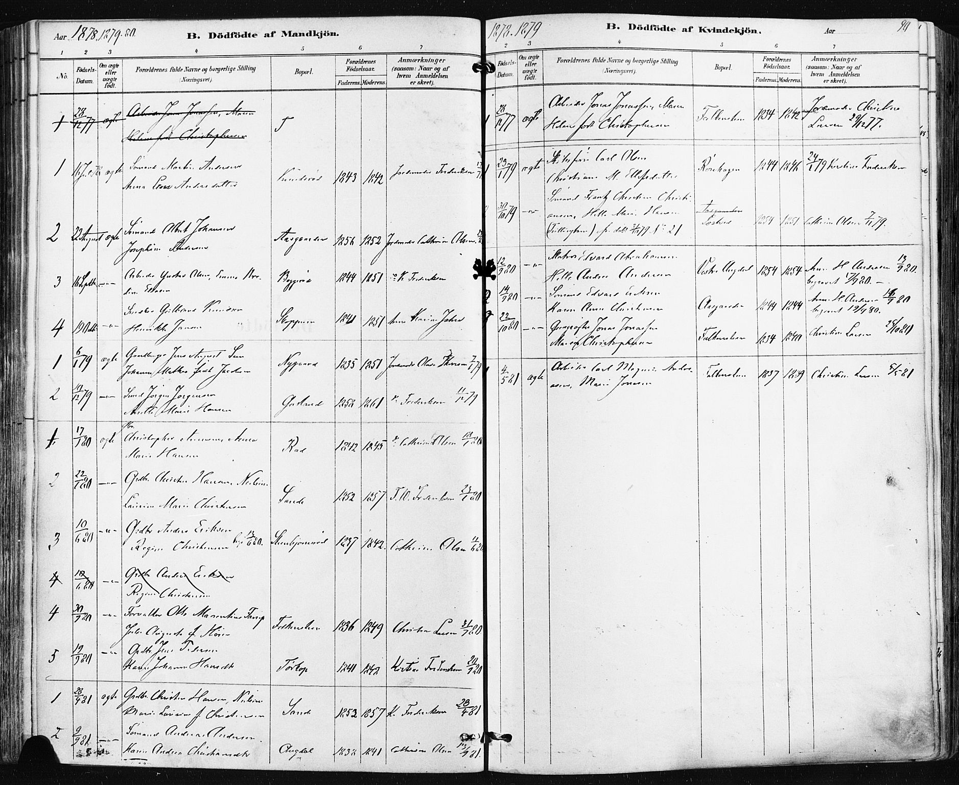 Borre kirkebøker, SAKO/A-338/F/Fa/L0009: Parish register (official) no. I 9, 1878-1896, p. 90