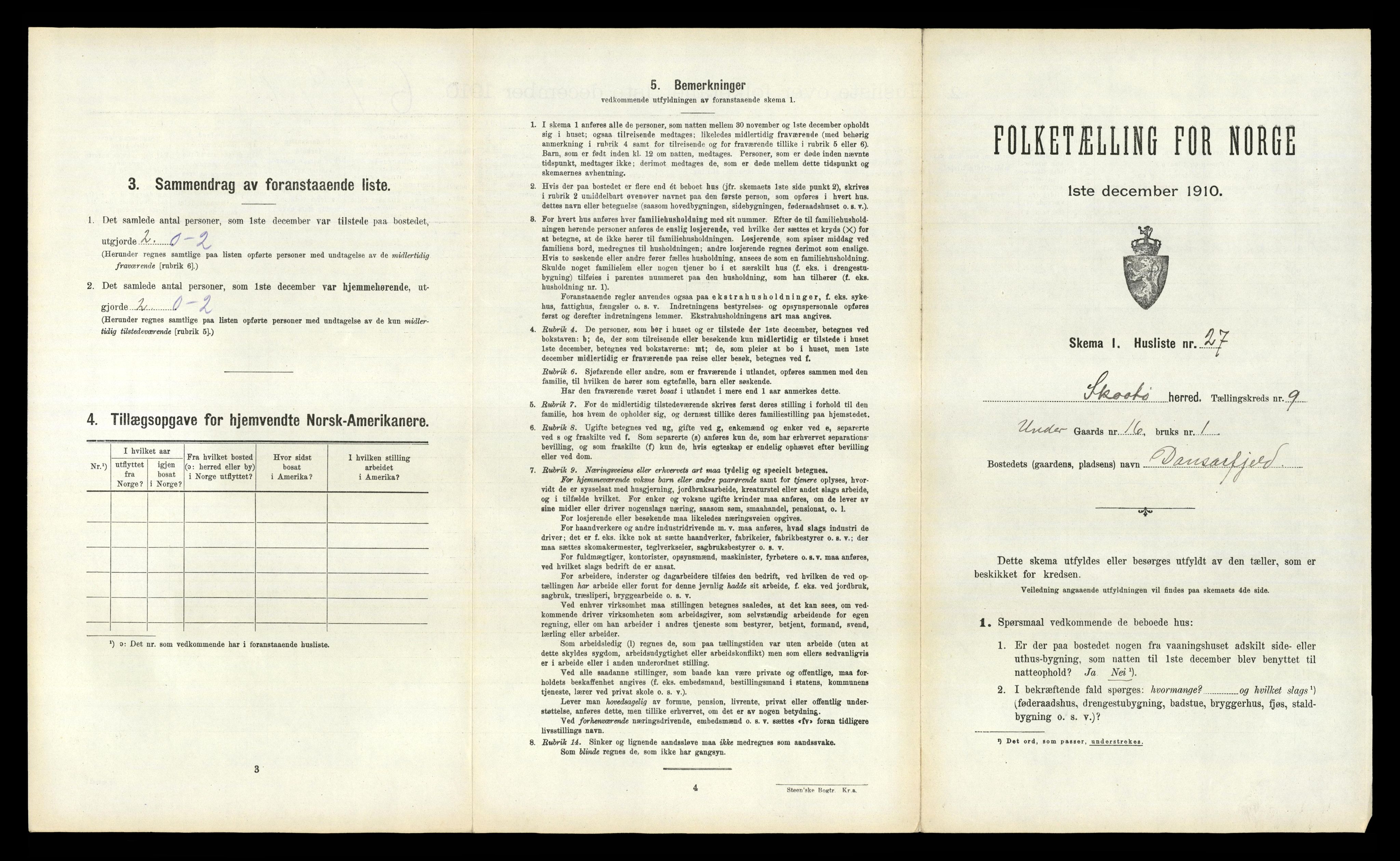 RA, 1910 census for Skåtøy, 1910, p. 1005