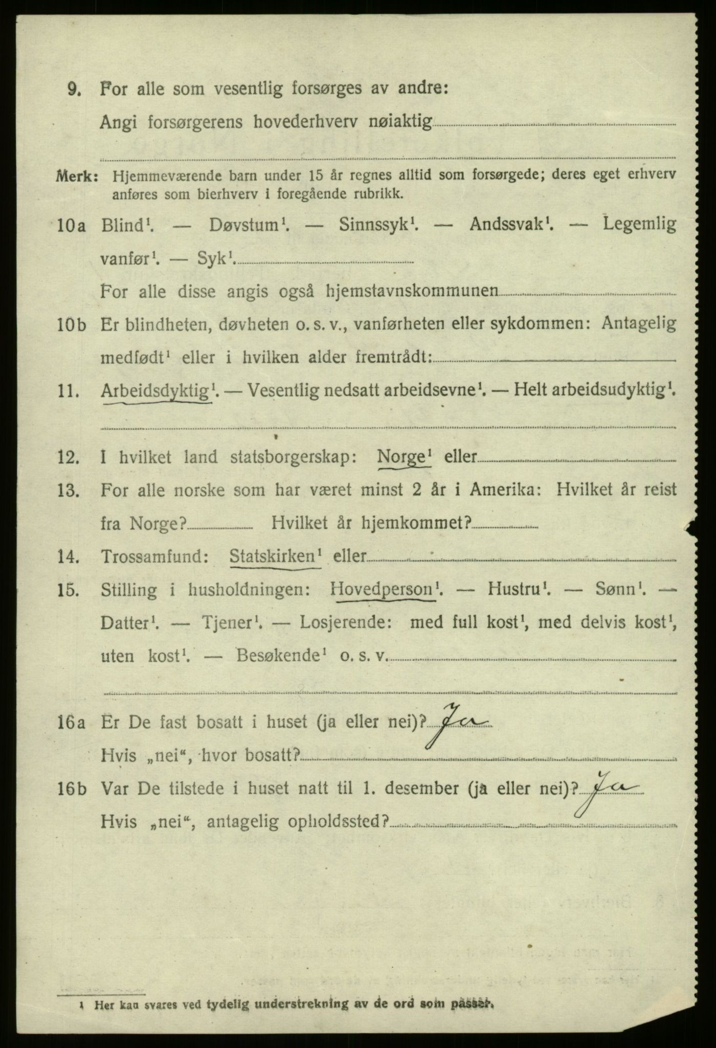 SAB, 1920 census for Selje, 1920, p. 1196