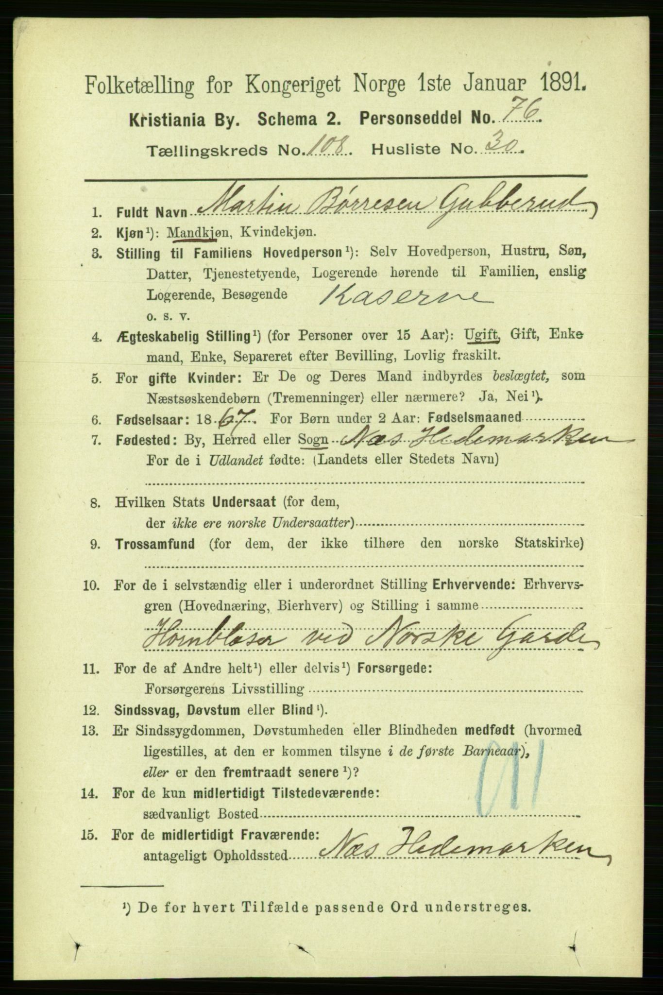 RA, 1891 census for 0301 Kristiania, 1891, p. 56329