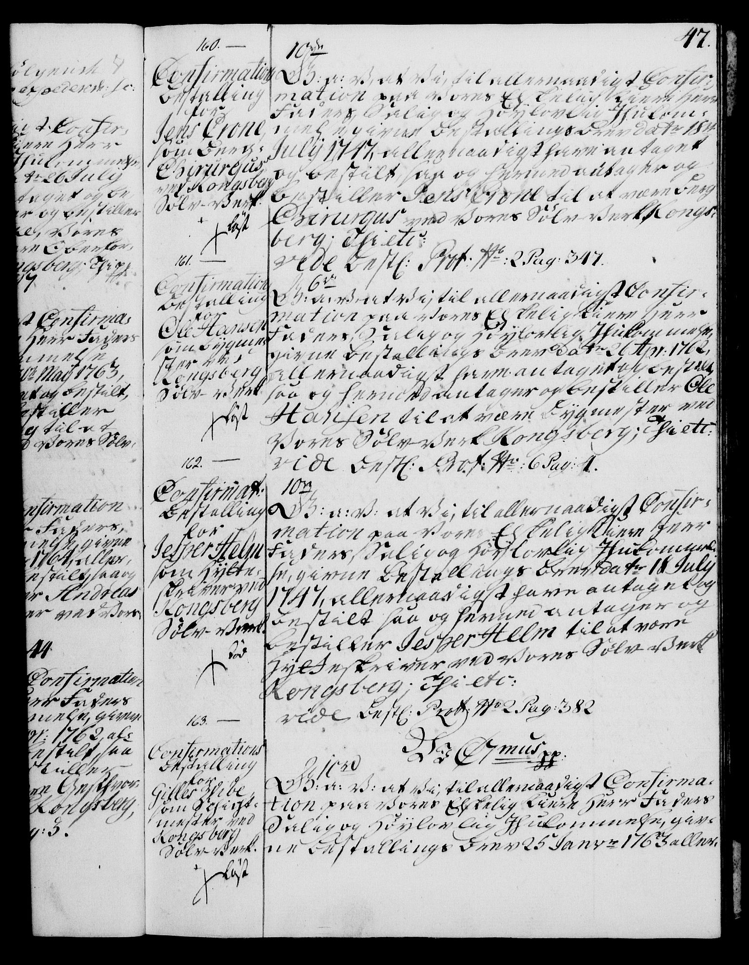 Rentekammeret, Kammerkanselliet, RA/EA-3111/G/Gg/Ggg/L0003: Norsk konfirmasjonsbestallingsprotokoll med register (merket RK 53.33), 1766-1772, p. 47