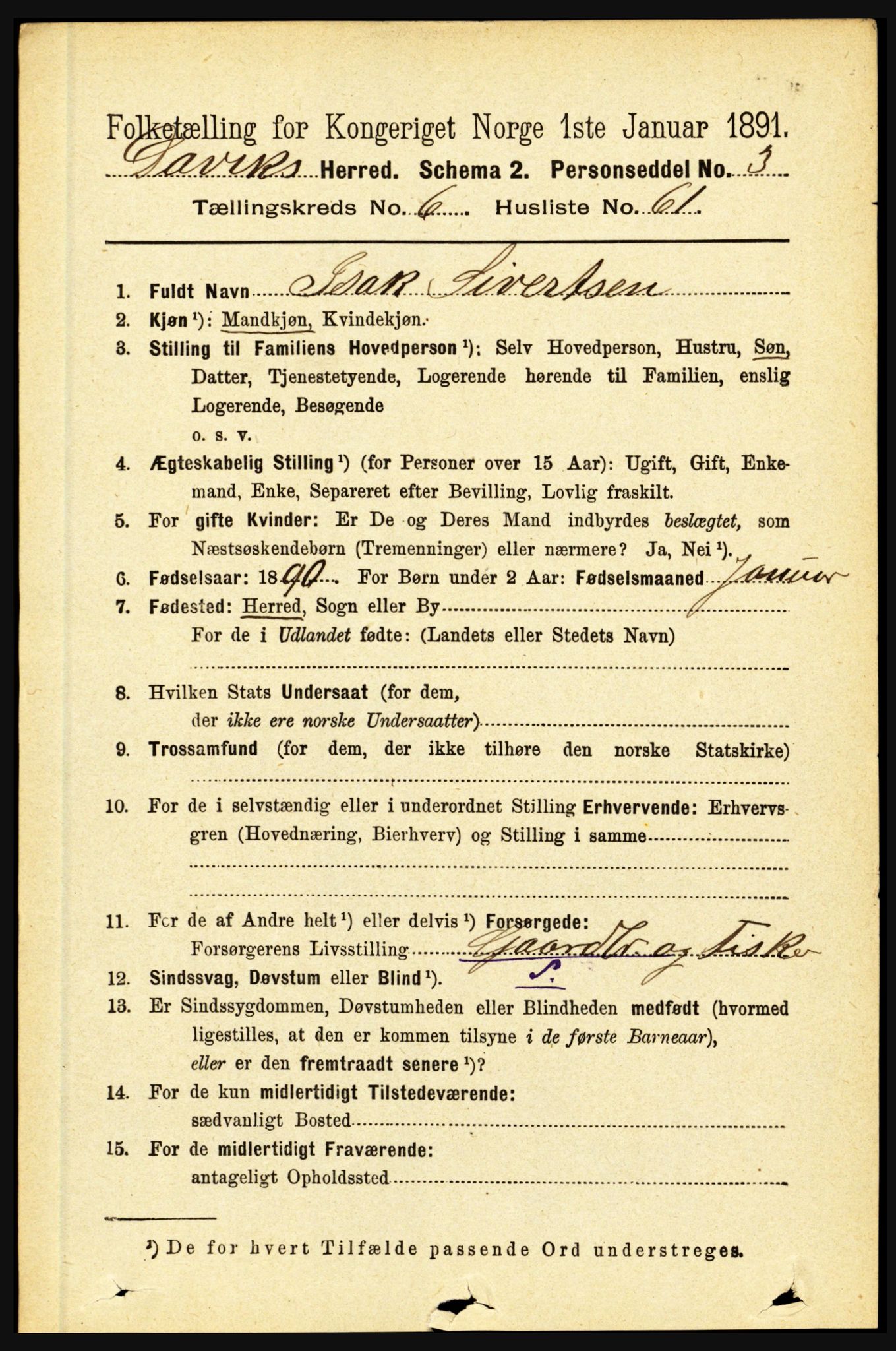 RA, 1891 census for 1442 Davik, 1891, p. 2665