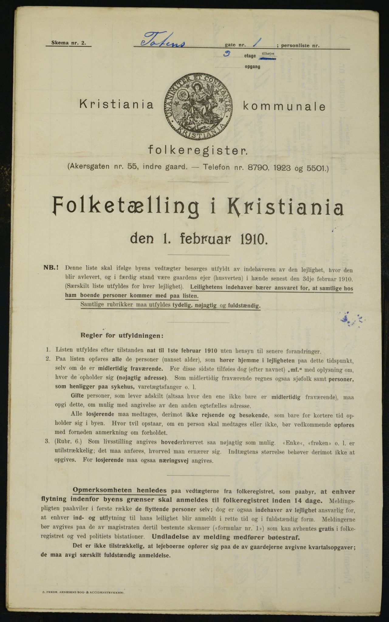 OBA, Municipal Census 1910 for Kristiania, 1910, p. 109518