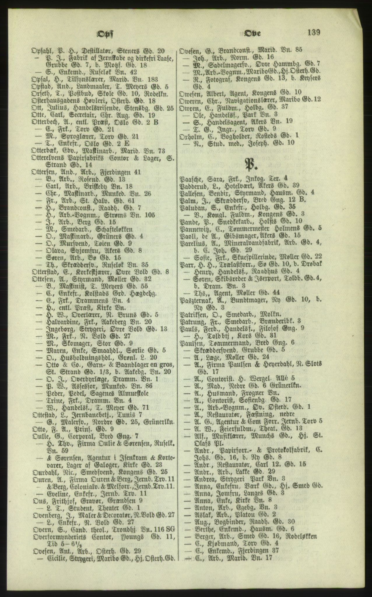 Kristiania/Oslo adressebok, PUBL/-, 1879, p. 139