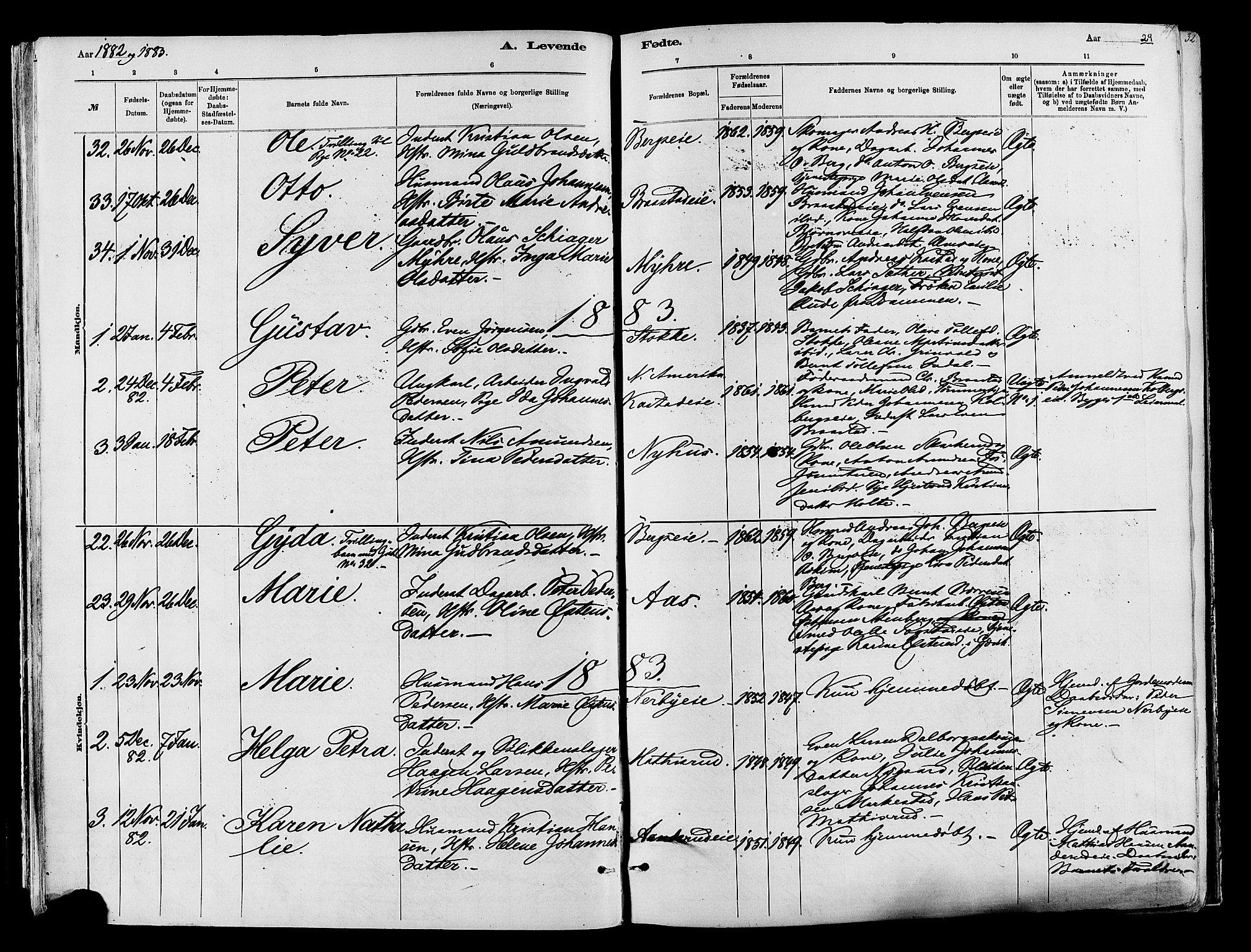 Vardal prestekontor, SAH/PREST-100/H/Ha/Haa/L0009: Parish register (official) no. 9, 1878-1892, p. 29