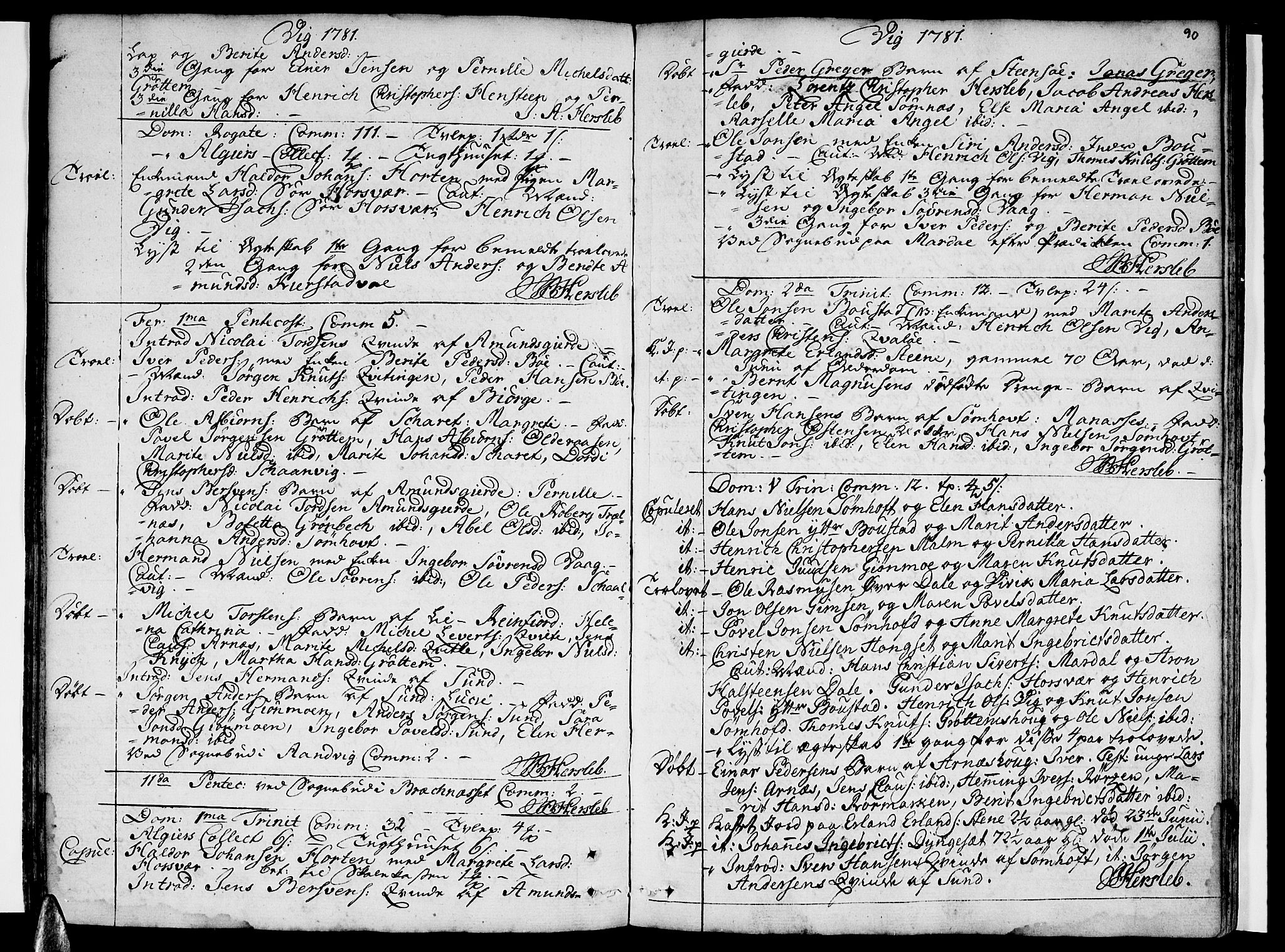 Ministerialprotokoller, klokkerbøker og fødselsregistre - Nordland, SAT/A-1459/812/L0173: Parish register (official) no. 812A02, 1752-1800, p. 90