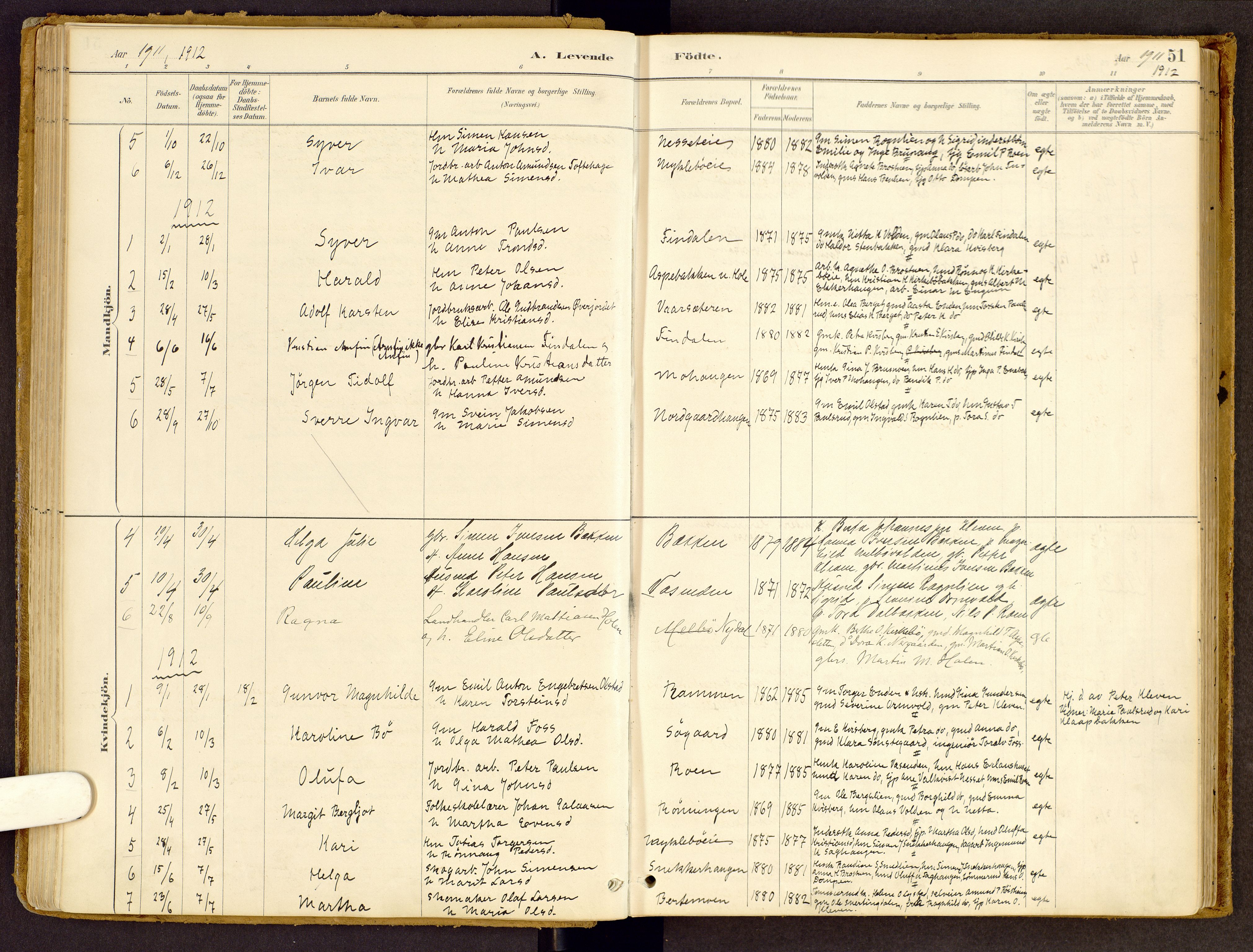Vestre Gausdal prestekontor, SAH/PREST-094/H/Ha/Haa/L0002: Parish register (official) no. 2, 1887-1918, p. 51
