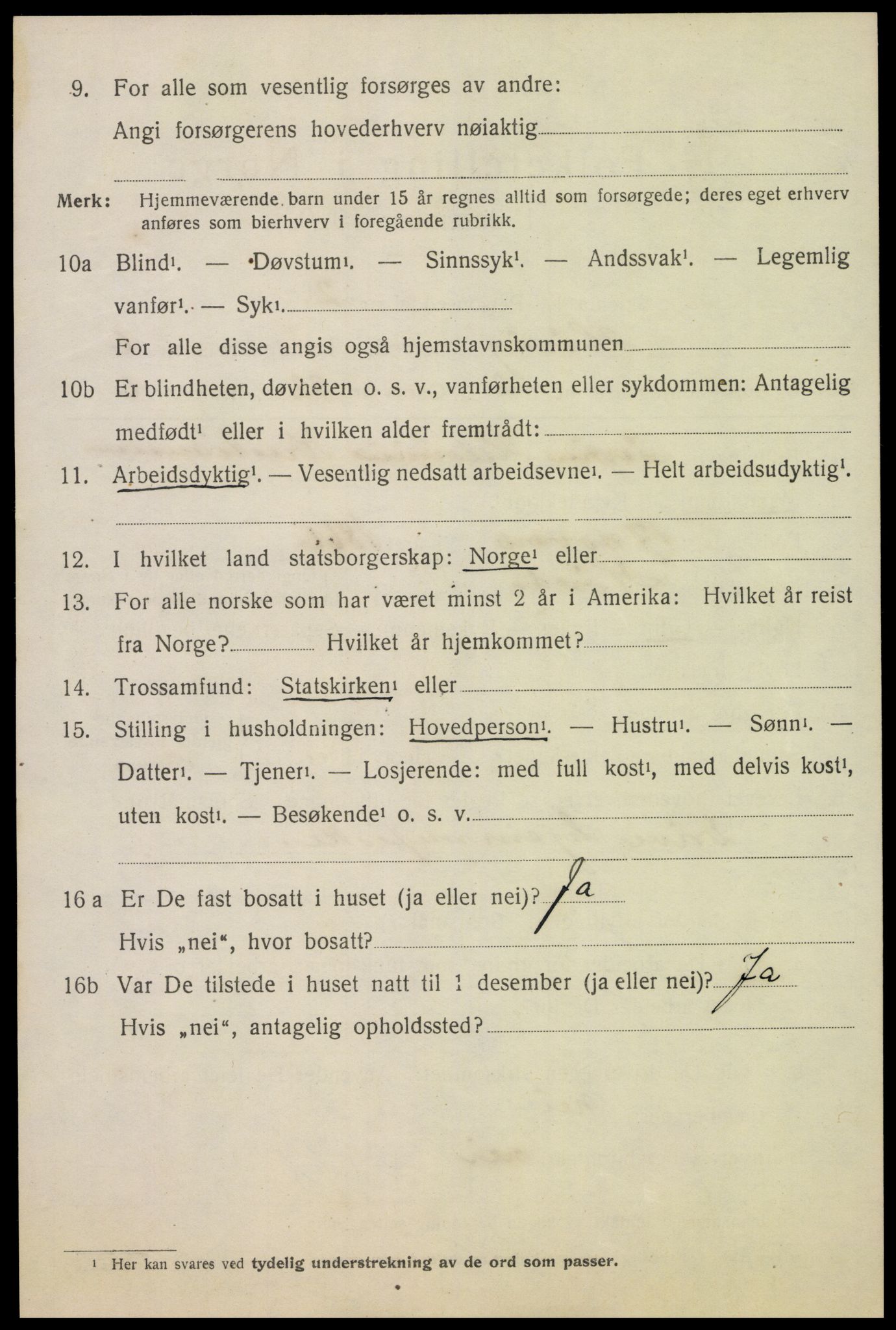 SAK, 1920 census for Høvåg, 1920, p. 3103