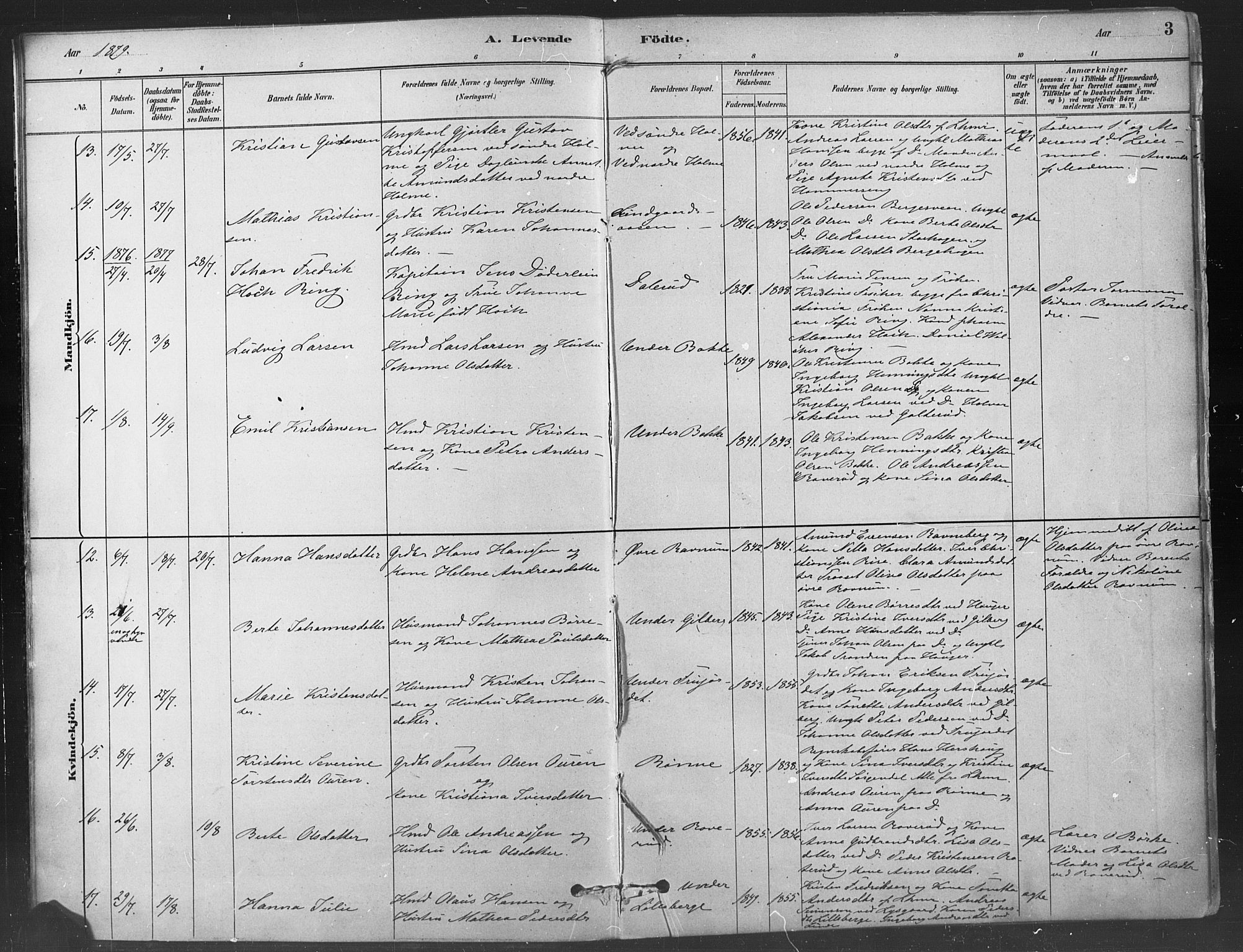 Fåberg prestekontor, AV/SAH-PREST-086/H/Ha/Haa/L0009: Parish register (official) no. 9, 1879-1898, p. 3