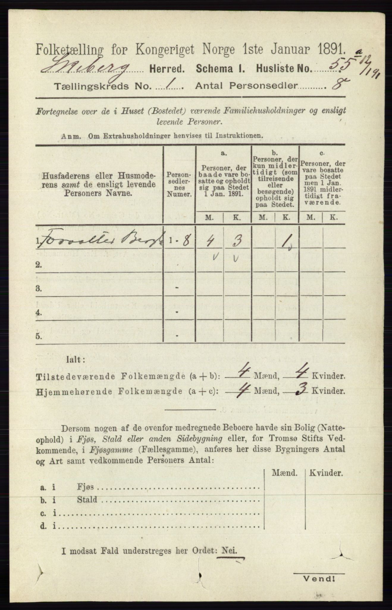 RA, 1891 census for 0115 Skjeberg, 1891, p. 85