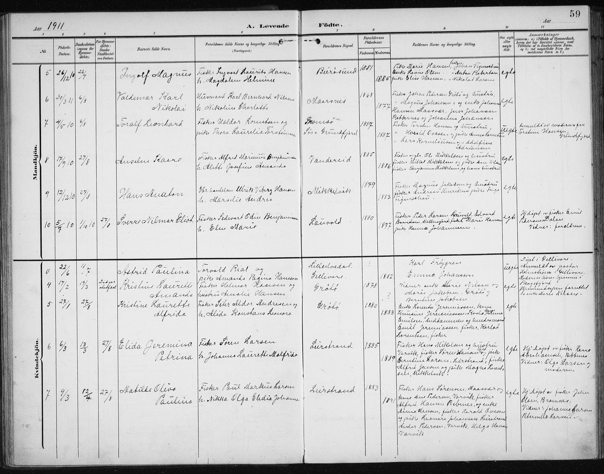 Karlsøy sokneprestembete, SATØ/S-1299/H/Ha/Haa/L0013kirke: Parish register (official) no. 13, 1902-1916, p. 59