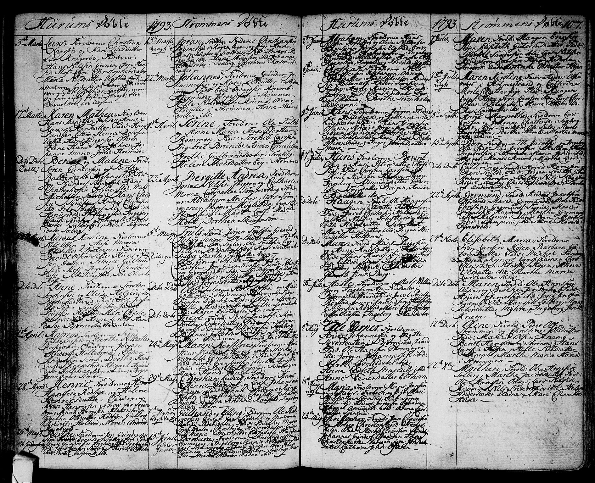 Hurum kirkebøker, AV/SAKO-A-229/F/Fa/L0007: Parish register (official) no. 7, 1771-1810, p. 107