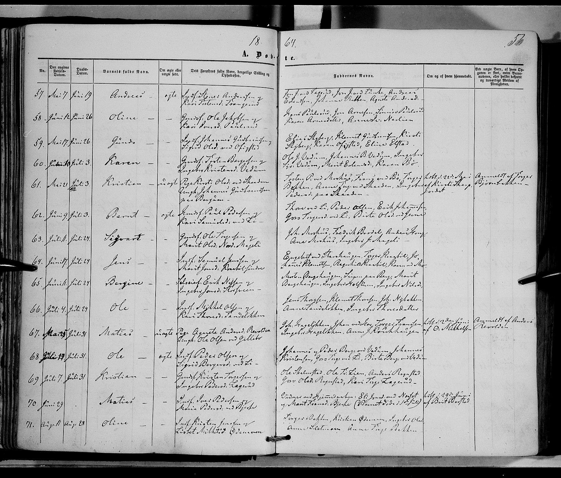 Øyer prestekontor, AV/SAH-PREST-084/H/Ha/Haa/L0006: Parish register (official) no. 6, 1858-1874, p. 56