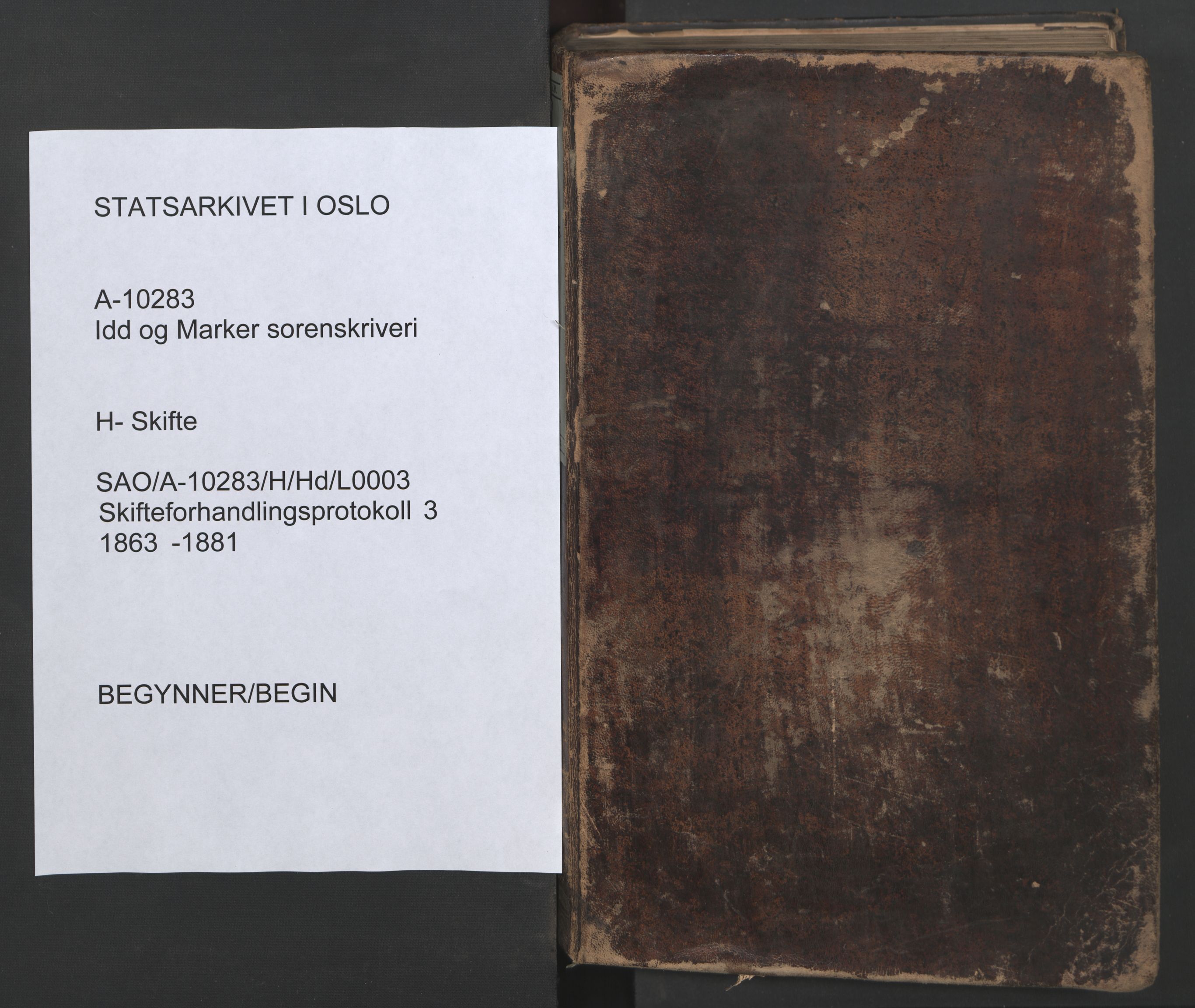 Idd og Marker sorenskriveri, SAO/A-10283/H/Hd/L0003: Skifteforhandlingsprotokoll, 1863-1881