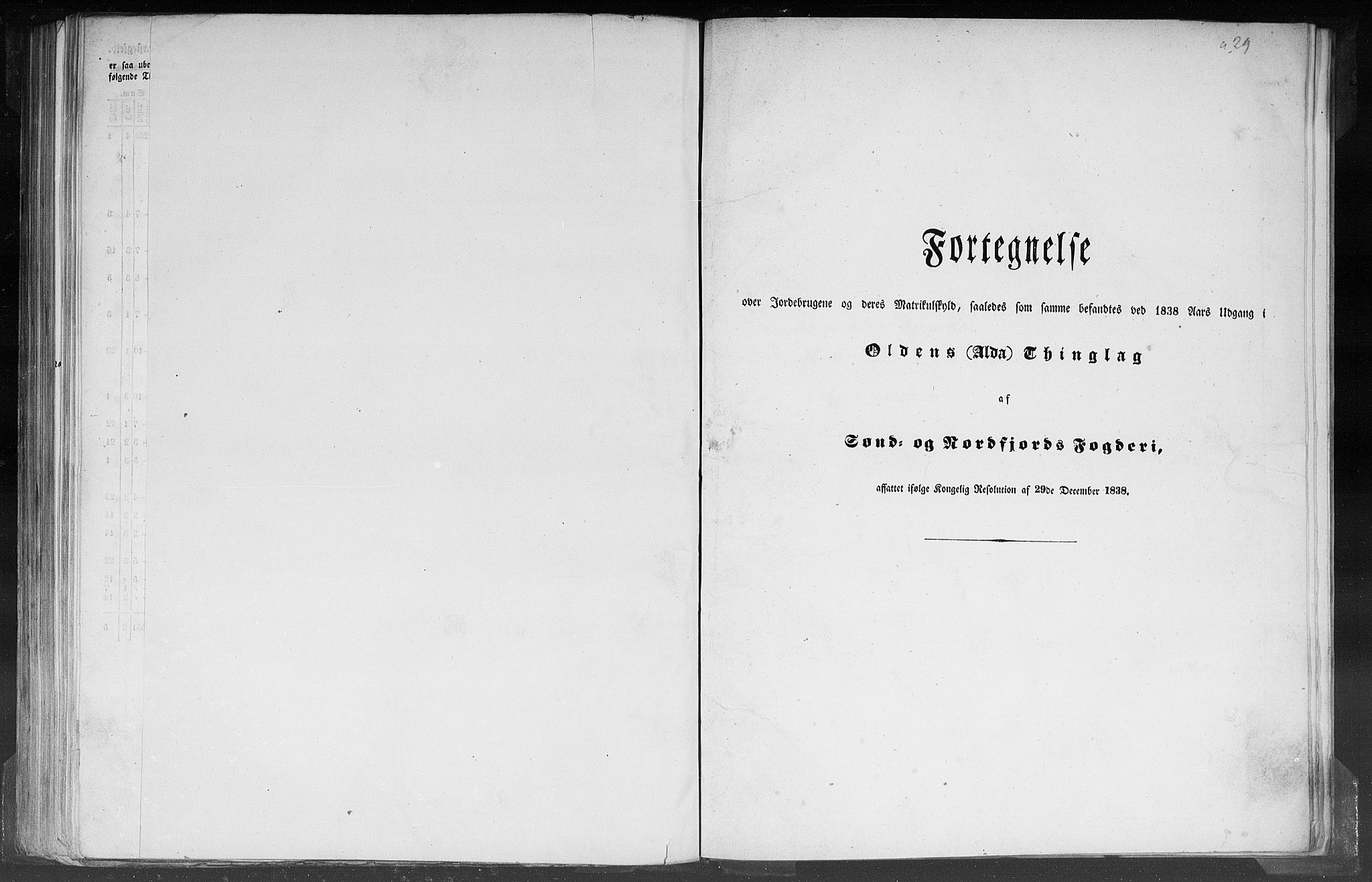 Rygh, AV/RA-PA-0034/F/Fb/L0012: Matrikkelen for 1838 - Nordre Bergenhus amt (Sogn og Fjordane fylke), 1838