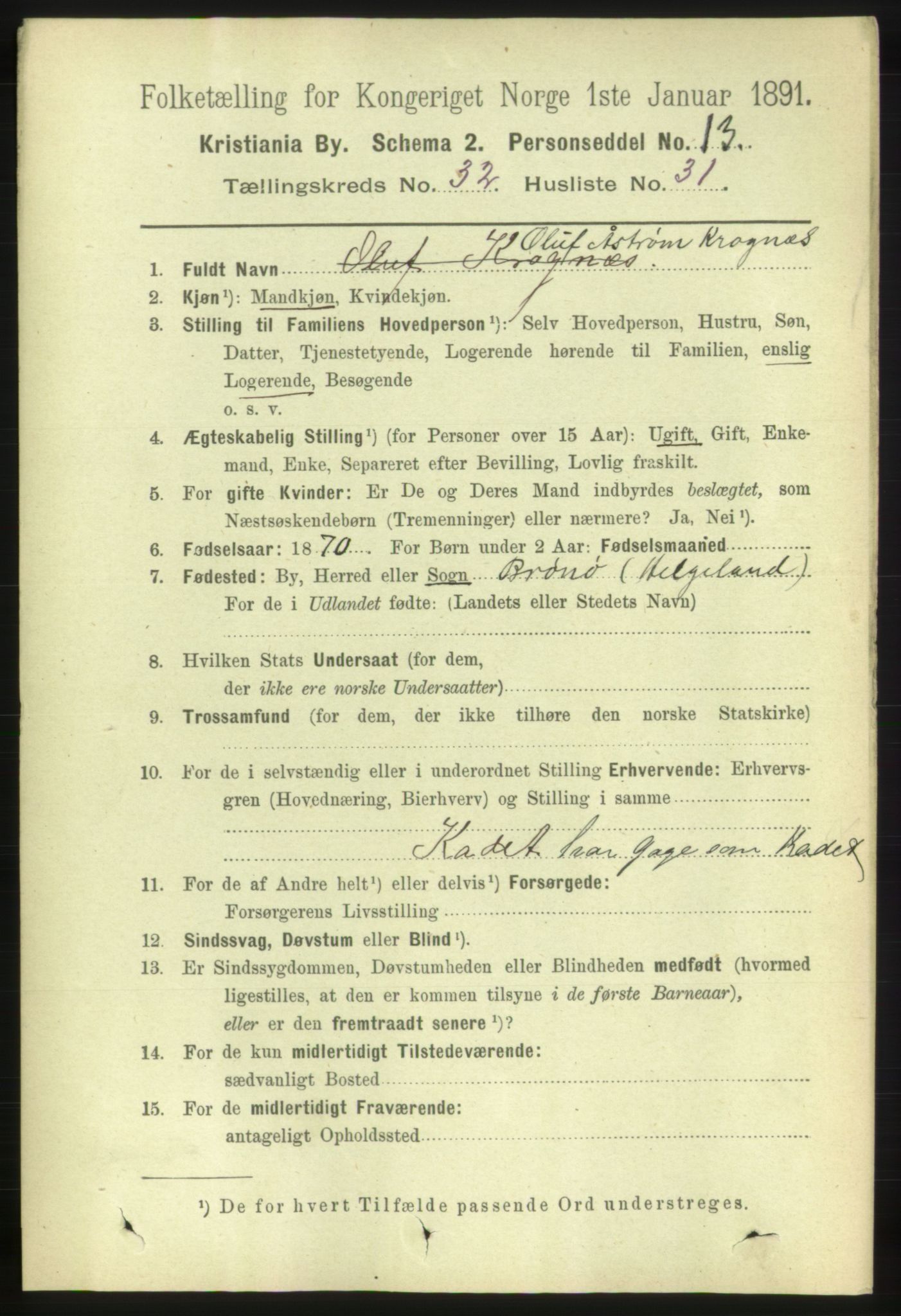 RA, 1891 census for 0301 Kristiania, 1891, p. 17458