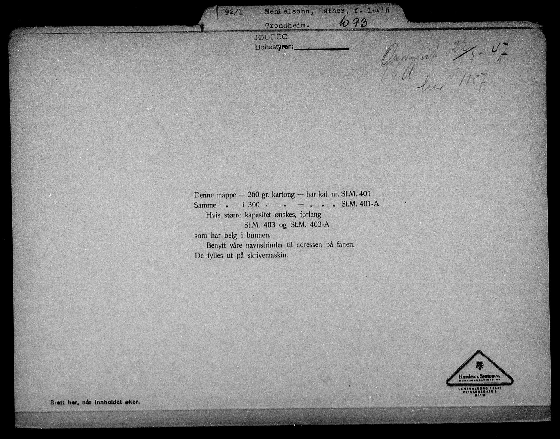 Justisdepartementet, Tilbakeføringskontoret for inndratte formuer, AV/RA-S-1564/H/Hc/Hca/L0904: --, 1945-1947, p. 487