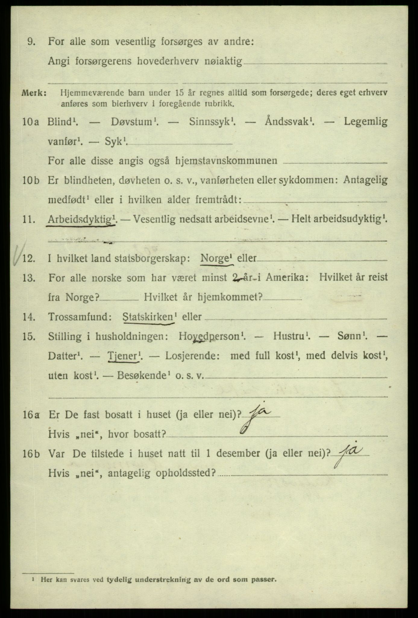 SAB, 1920 census for Bergen, 1920, p. 86536